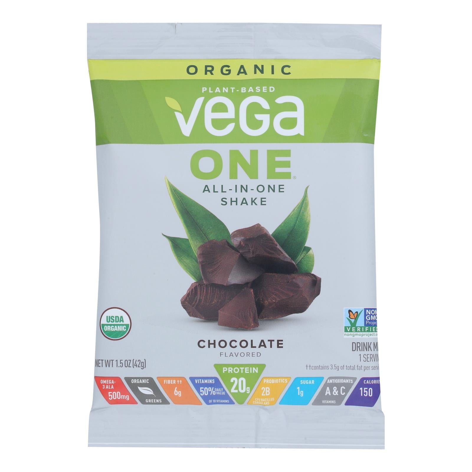 Vega - Shake Mix Chocolate - Case of 10 - 1.5 ounces