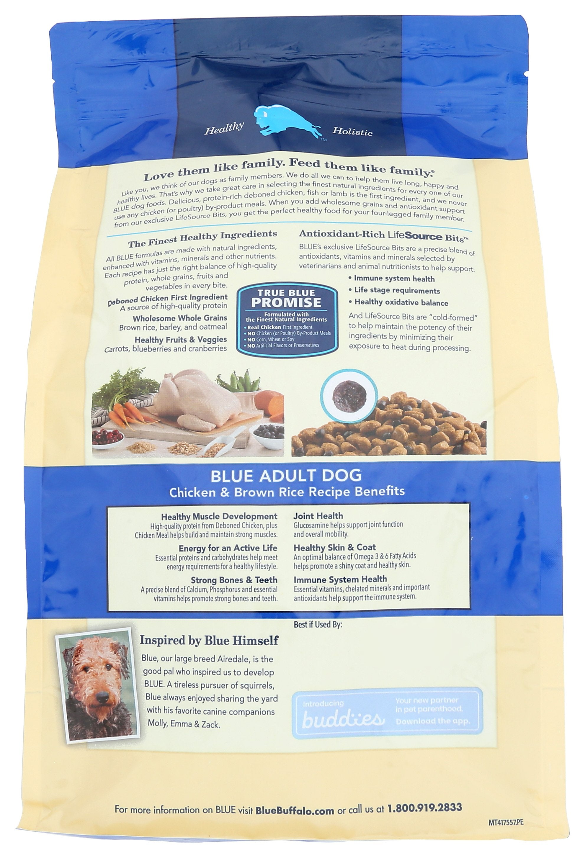 BLUE BUFFALO FOOD DOG ADLT CHKN BRW RC - Case of 3