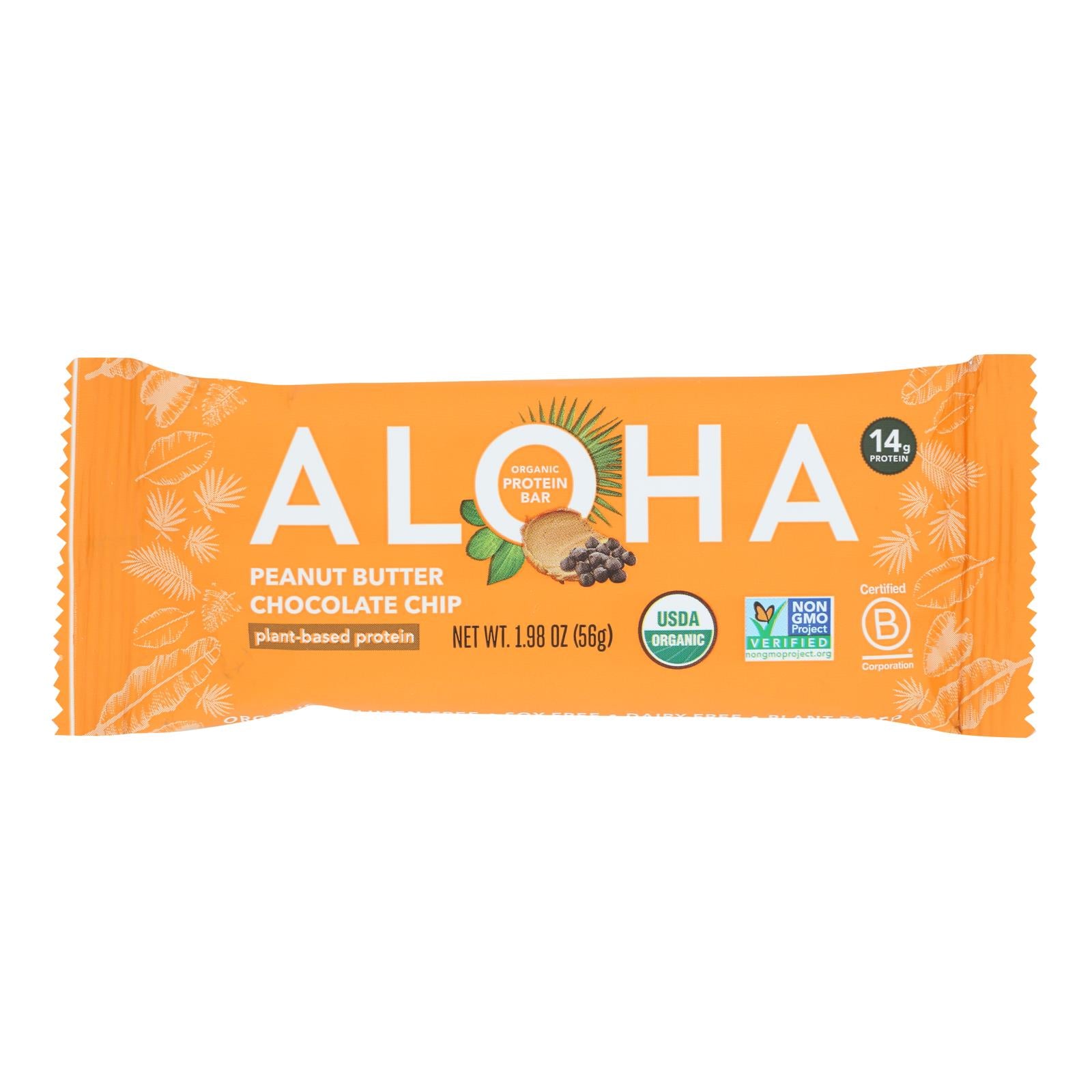 Aloha (Bars) Peanut Butter Chocolate Chip - Case Of 12 - 1.9 Oz