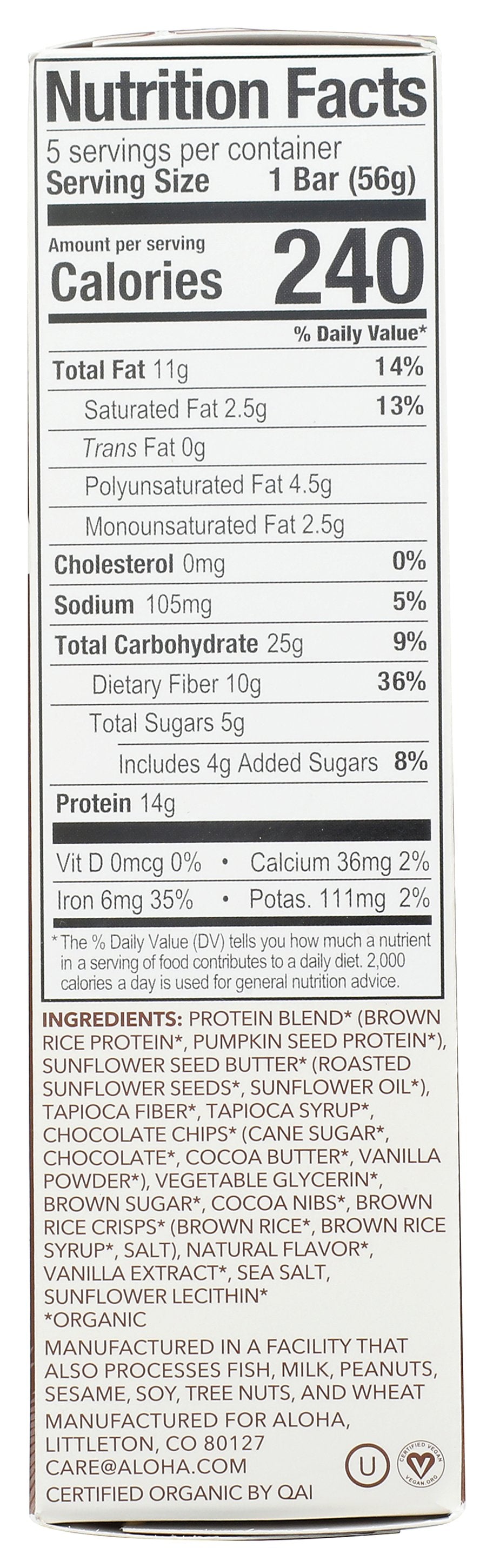 ALOHA BAR CHOC CHP CK DGH - Case of 6