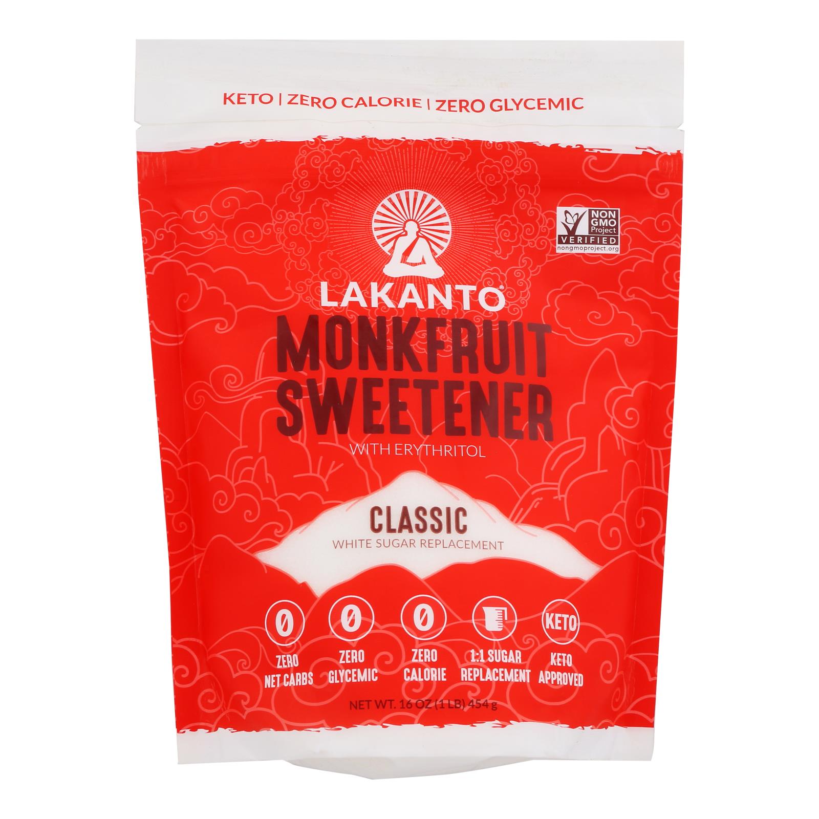 Lakanto - Classic Monkfruit Sweetener - Case Of 8 - 16 Oz.