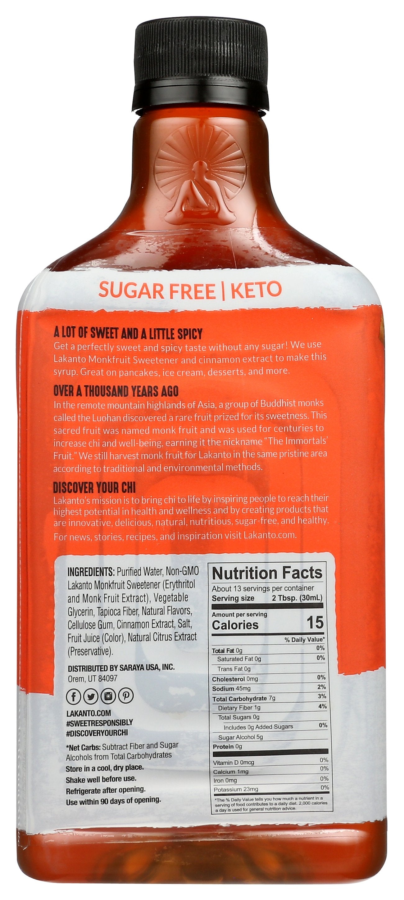 LAKANTO SYRUP CINNAMON MAPLE - Case of 8