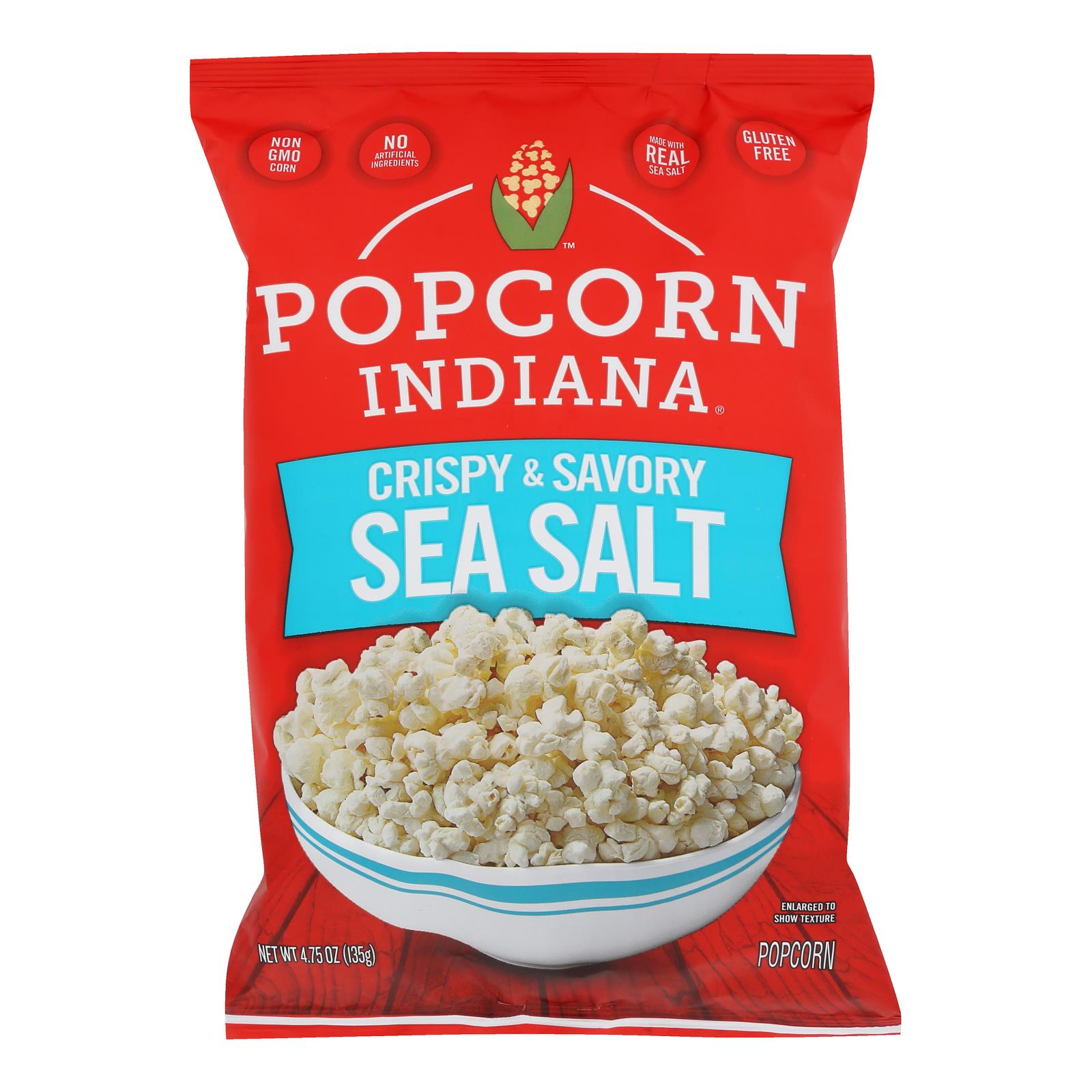 Popcorn Indiana Popcorn - Sea Salt - Case Of 12 - 4.75 Oz.