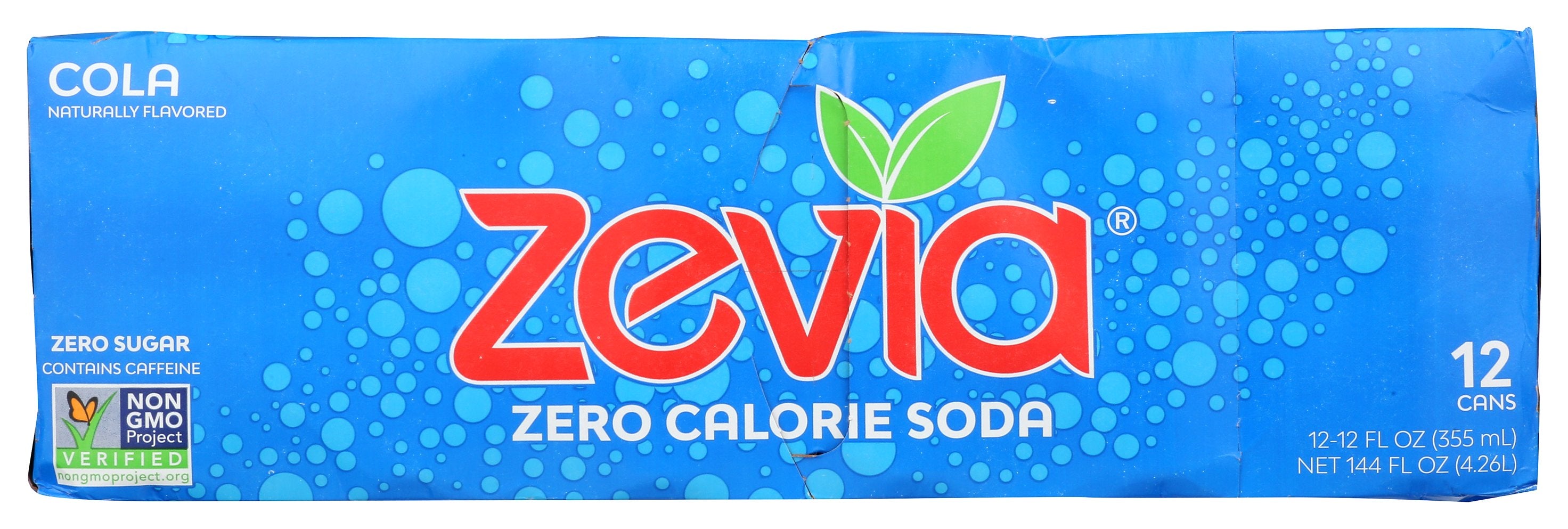 ZEVIA SODA ZERO CAL COLA 12PK - Case of 2