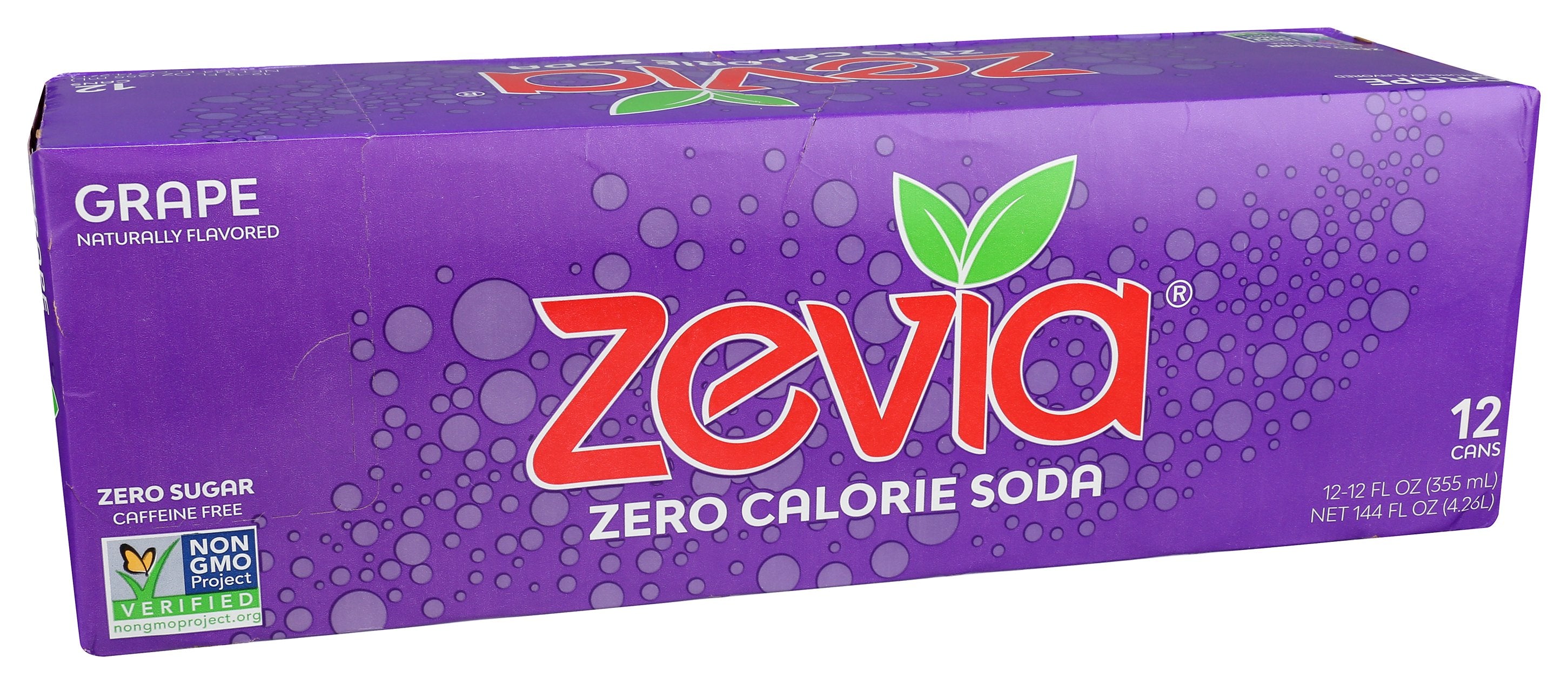 ZEVIA SODA ZERO GRAPE 12PK - Case of 2