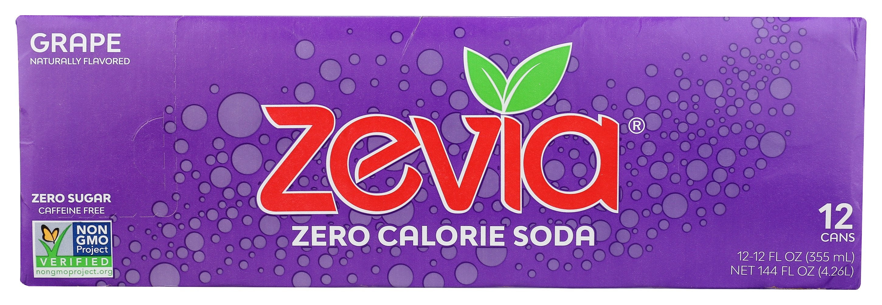 ZEVIA SODA ZERO GRAPE 12PK - Case of 2