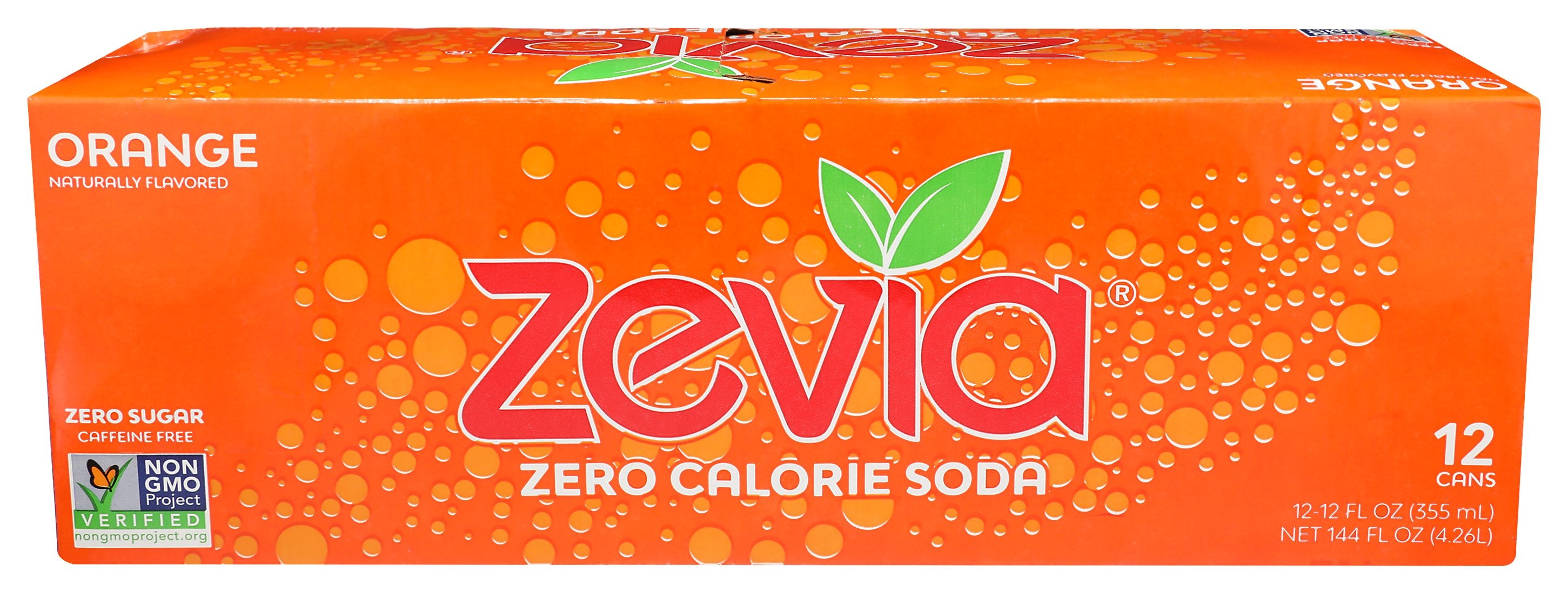 ZEVIA SODA ZERO ORANGE 12PK - Case of 2