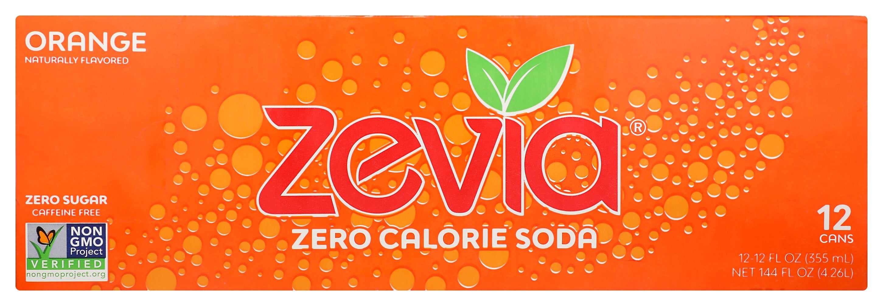 ZEVIA SODA ZERO ORANGE 12PK - Case of 2