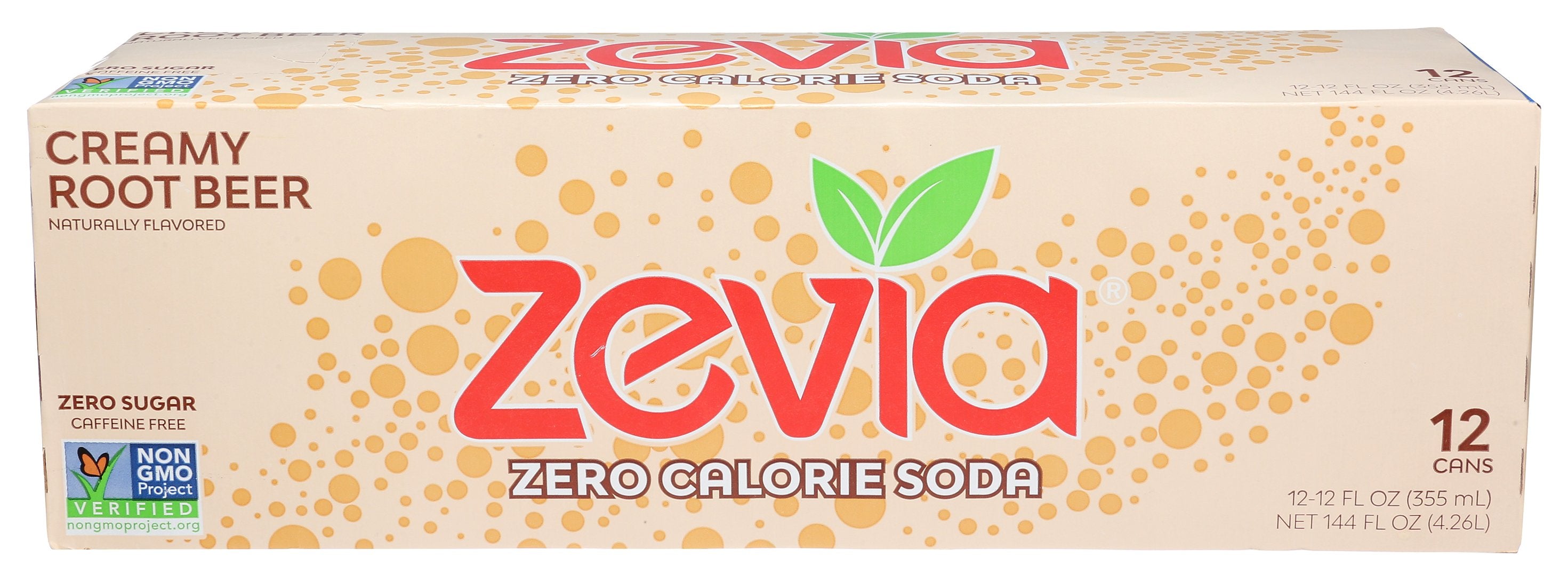 ZEVIA SODA ZERO CRMY RTBR 12PK - Case of 2