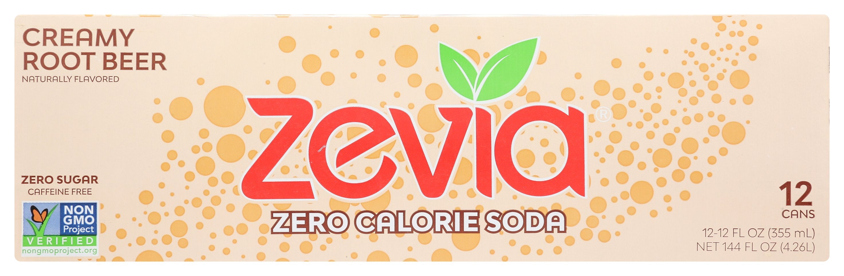 ZEVIA SODA ZERO CRMY RTBR 12PK - Case of 2