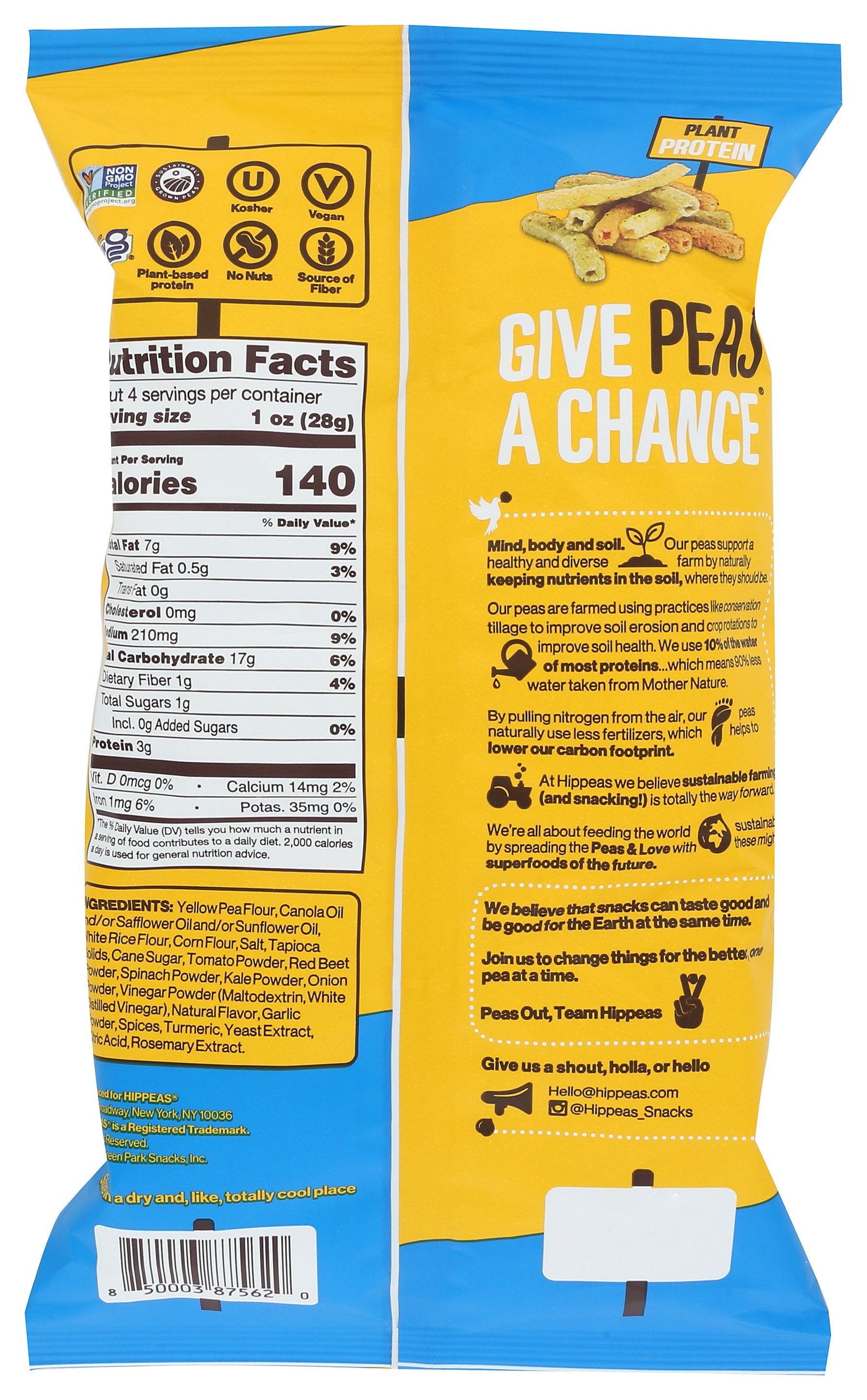 HIPPEAS VEGGIE STRAWS RANCH RCKN - Case of 12