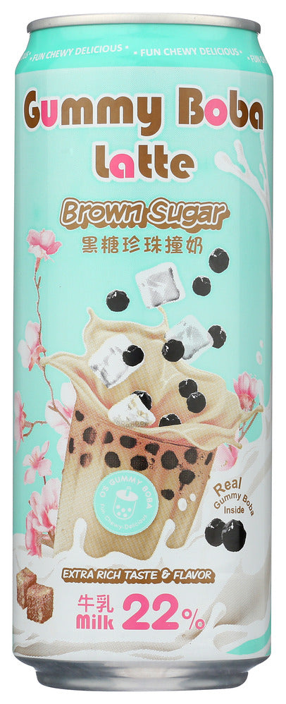 O's Bubble Gummy Boba Brown Sugar Latte 15.9 fl oz - Case of 6