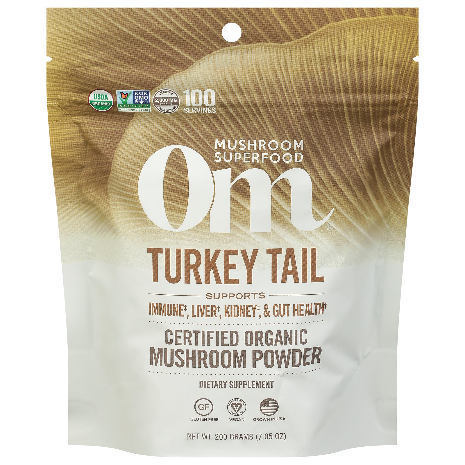 Om - Turkey Tail Organic Powder 200gr - 1 Each -7.05 OZ