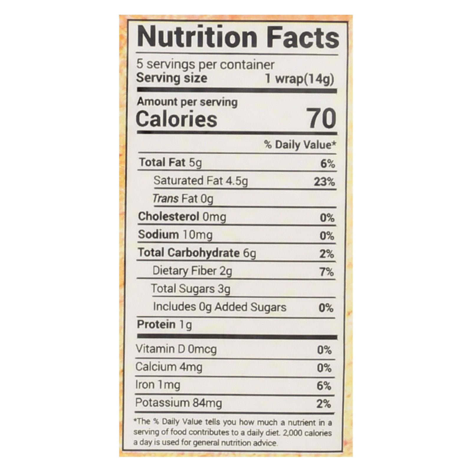 Nuco Organic Turmeric Coconut Wraps - Case of 12 - 2.47 OZ