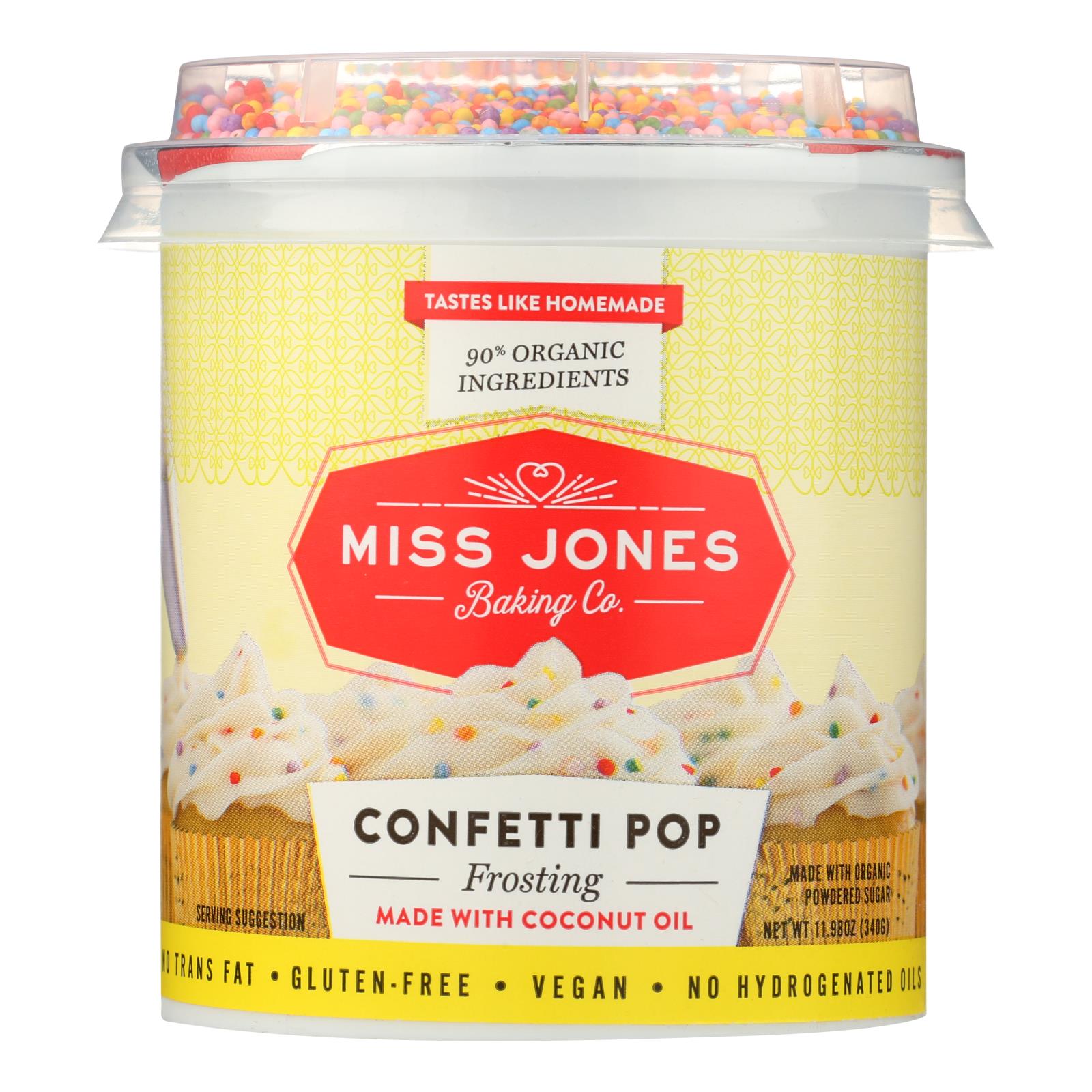 Miss Jones Baking Co. Confetti Pop Frosting - Case Of 6 - 11.98 Oz