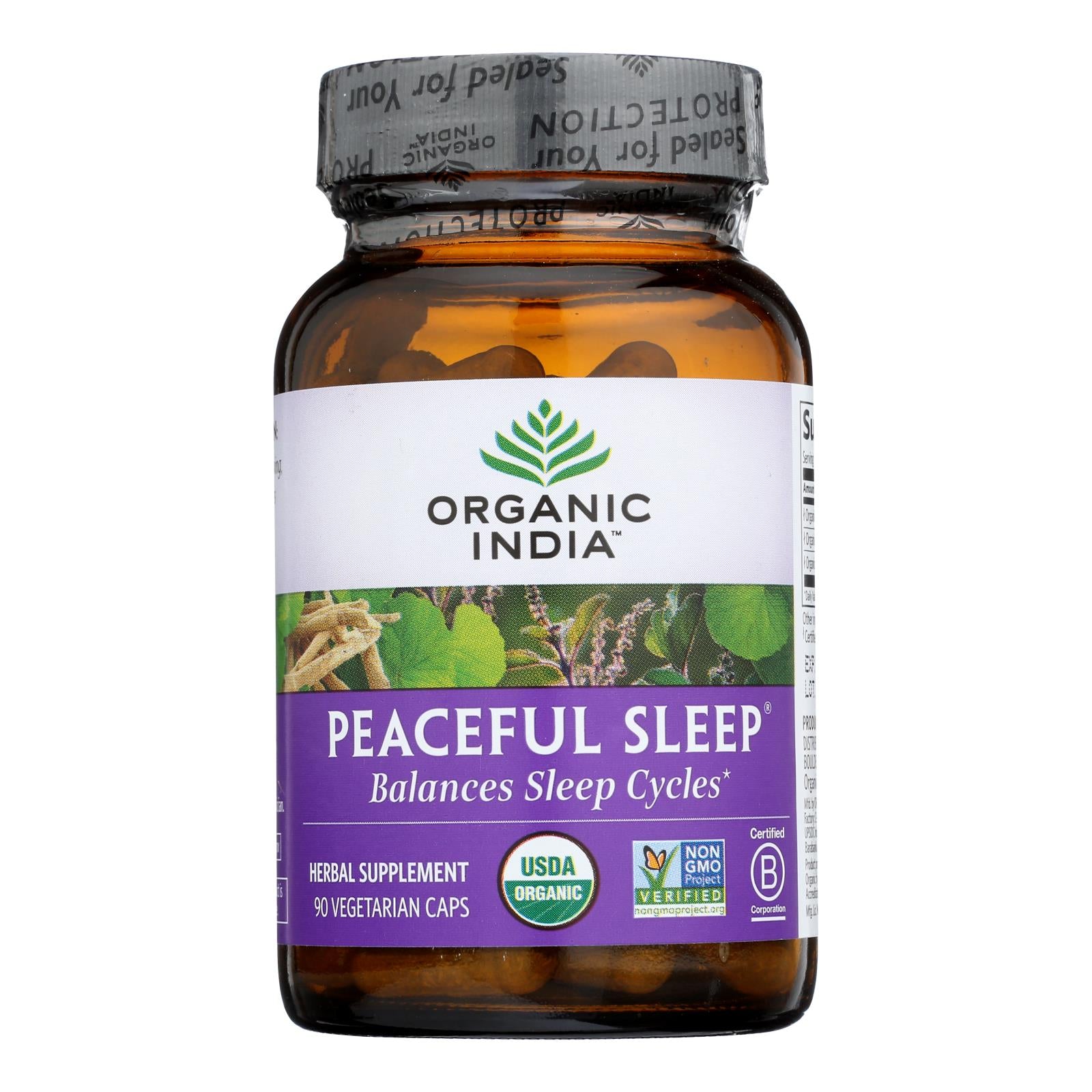Organic India Whole Herb Supplement, Peaceful Sleep - 1 Each - 90 Vcap