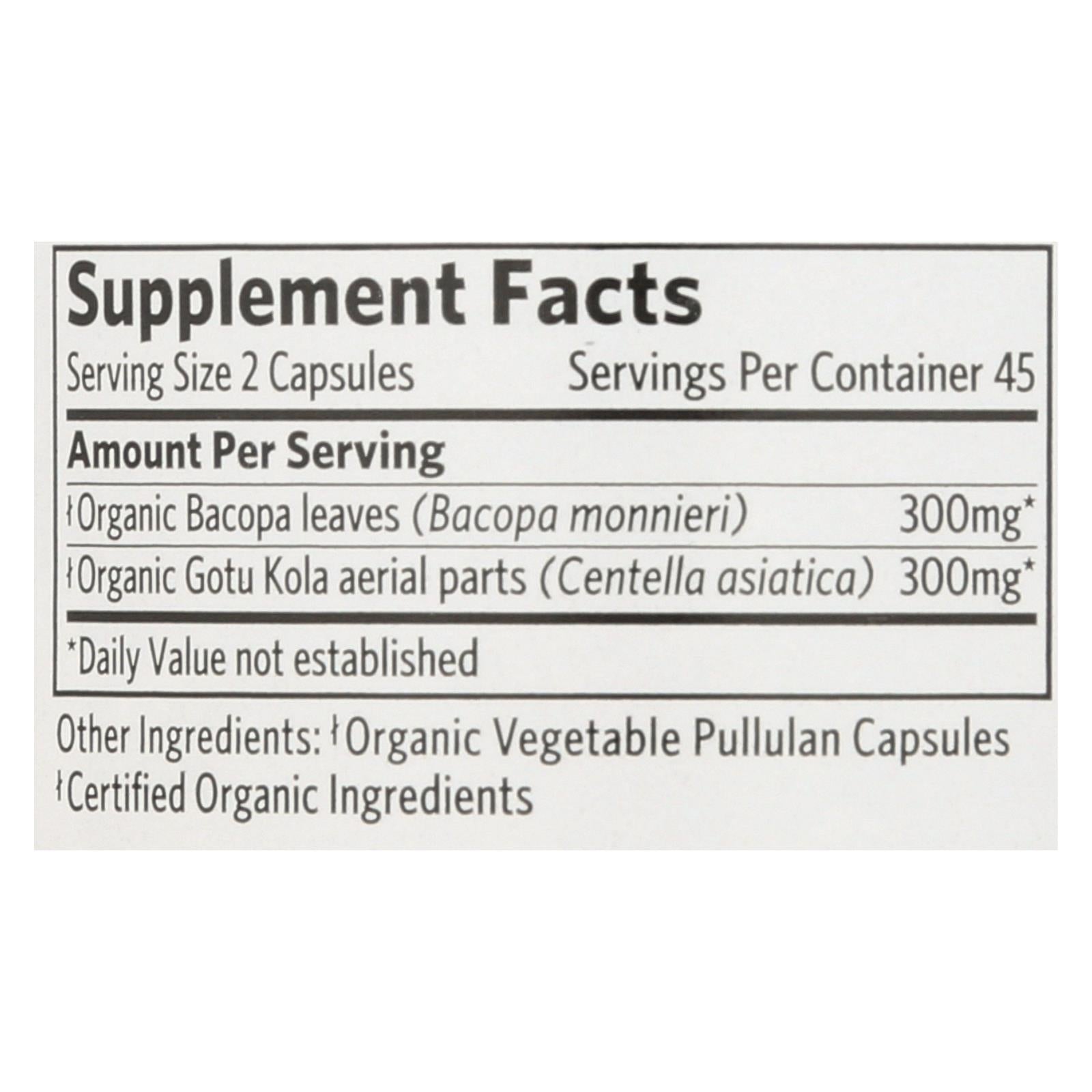 Organic India Memory Supplement, Mental Clarity - 1 Each - 90 Vcap