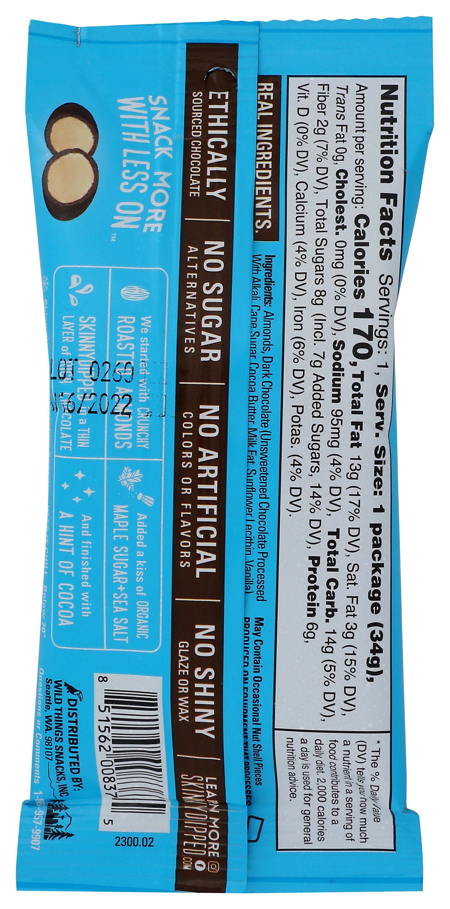 SKINNYDIPPED ALMONDS CHOC CVRD COCOA - Case of 10