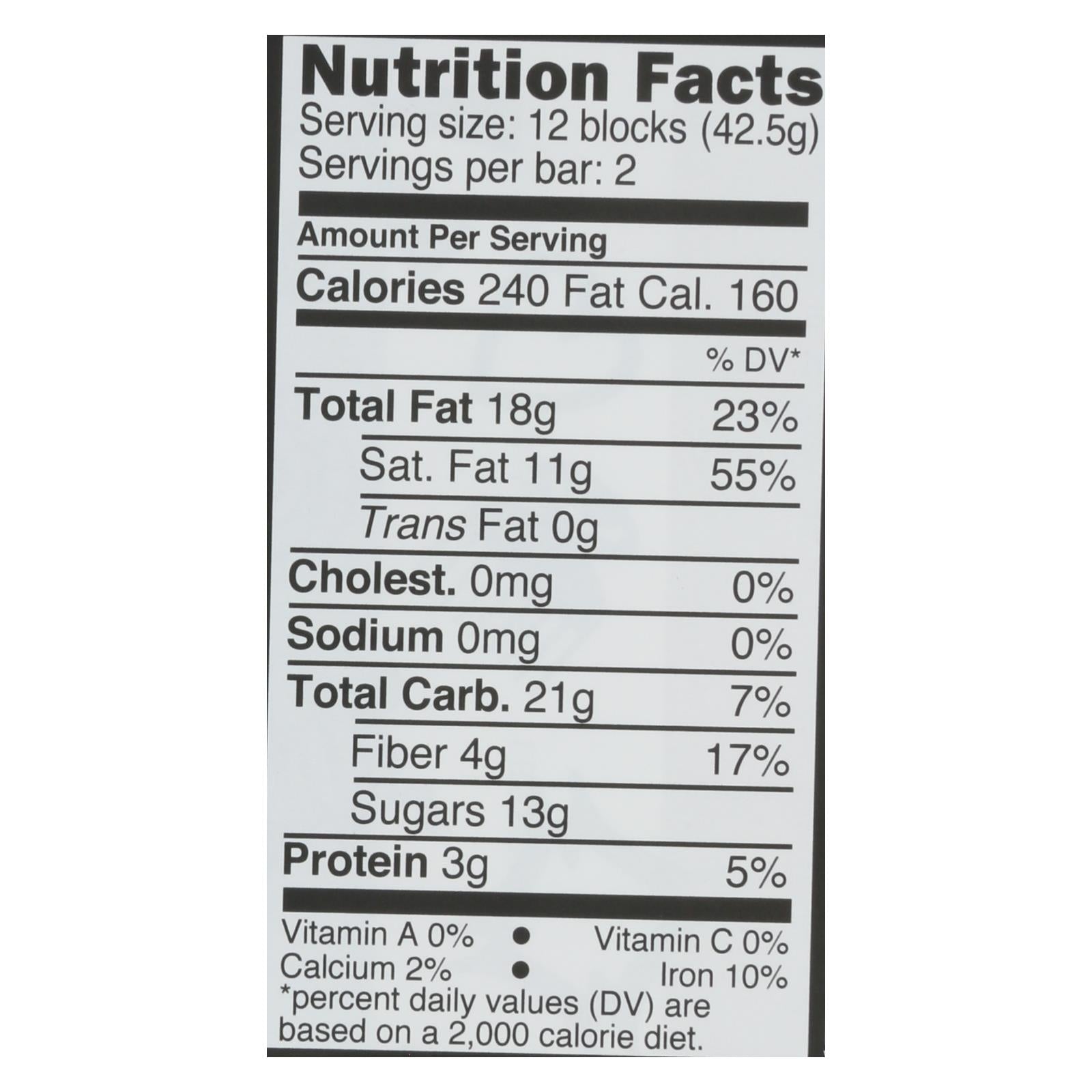 Divine - Bar Dark Chocolate 70% Gng/orng - Case of 12 - 3 OZ