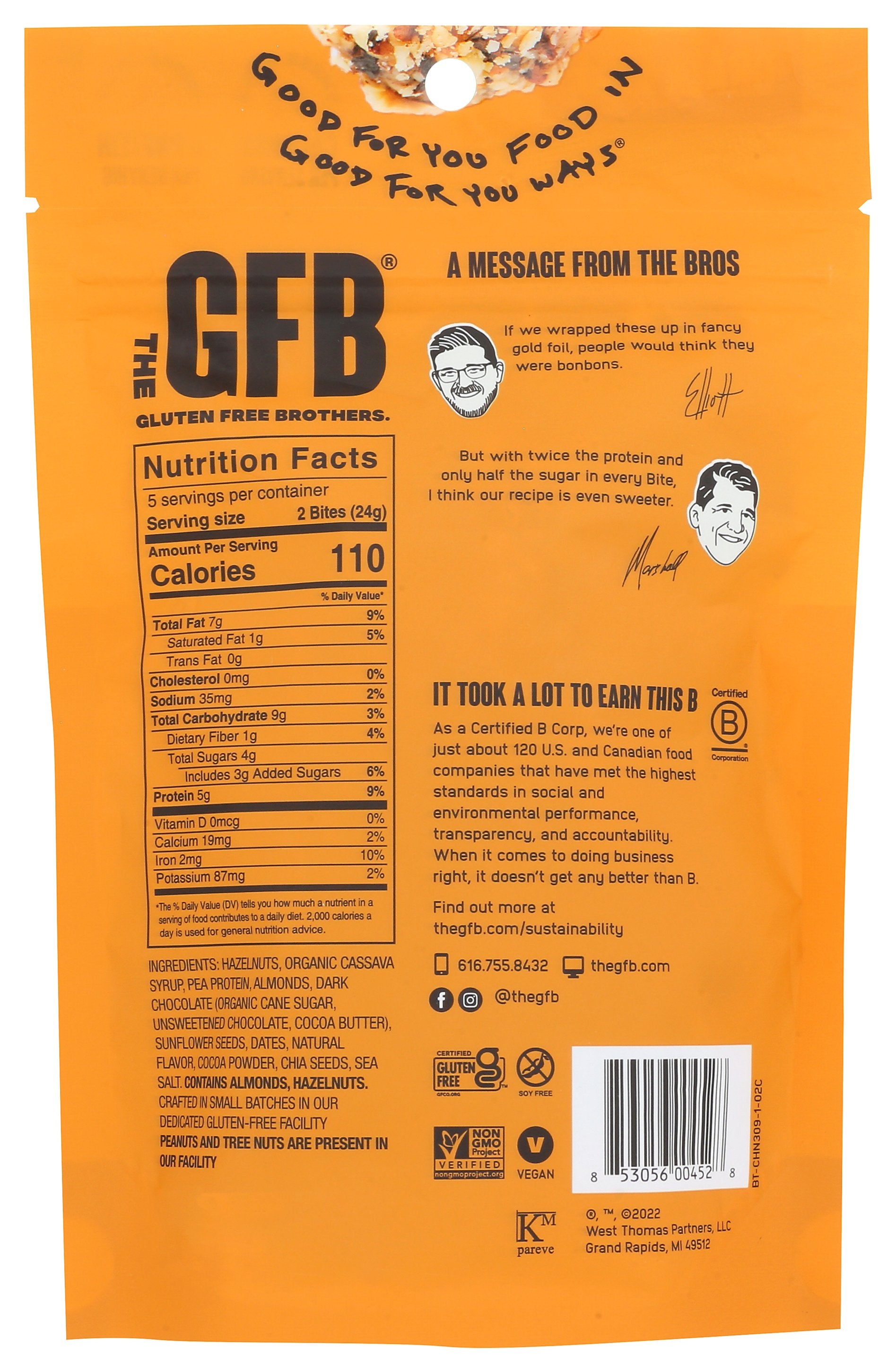 THE GFB BITES DRK CHOC HZLNUT - Case of 6