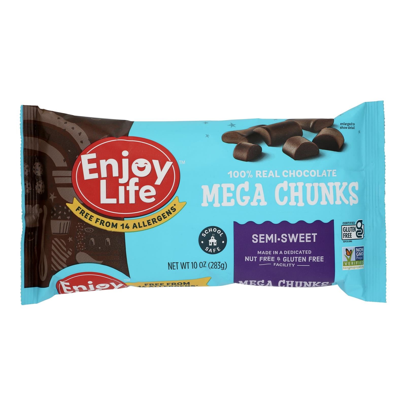 Enjoy Life - Baking Chocolate - Mega Chunks - Semi-sweet - 10 Oz - Case Of 12