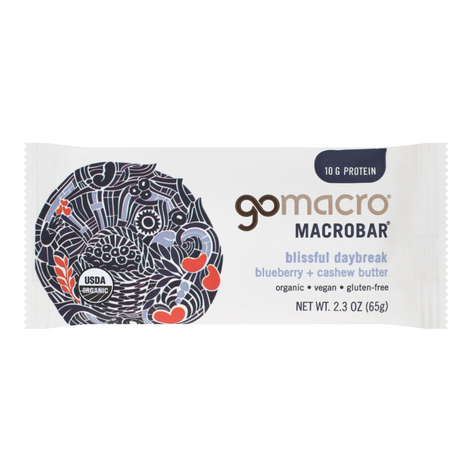 Gomacro Bar - Organic - Bberry - Cashew Butter - Case Of 12 - 2.3 Oz