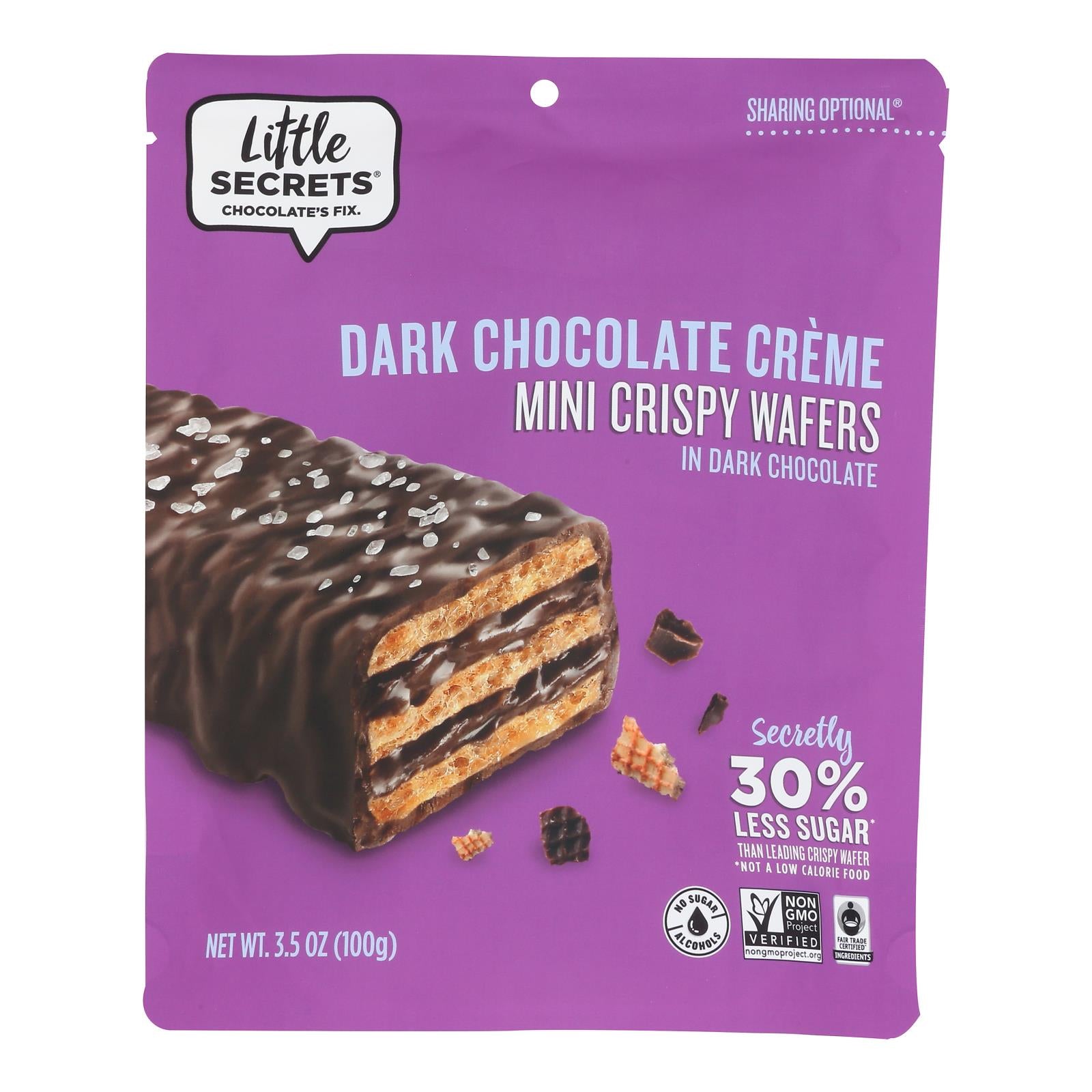 Little Secrets - Crispy Wafrs Dark Chocolate Sea Salt - Case Of 6-3.5 Oz