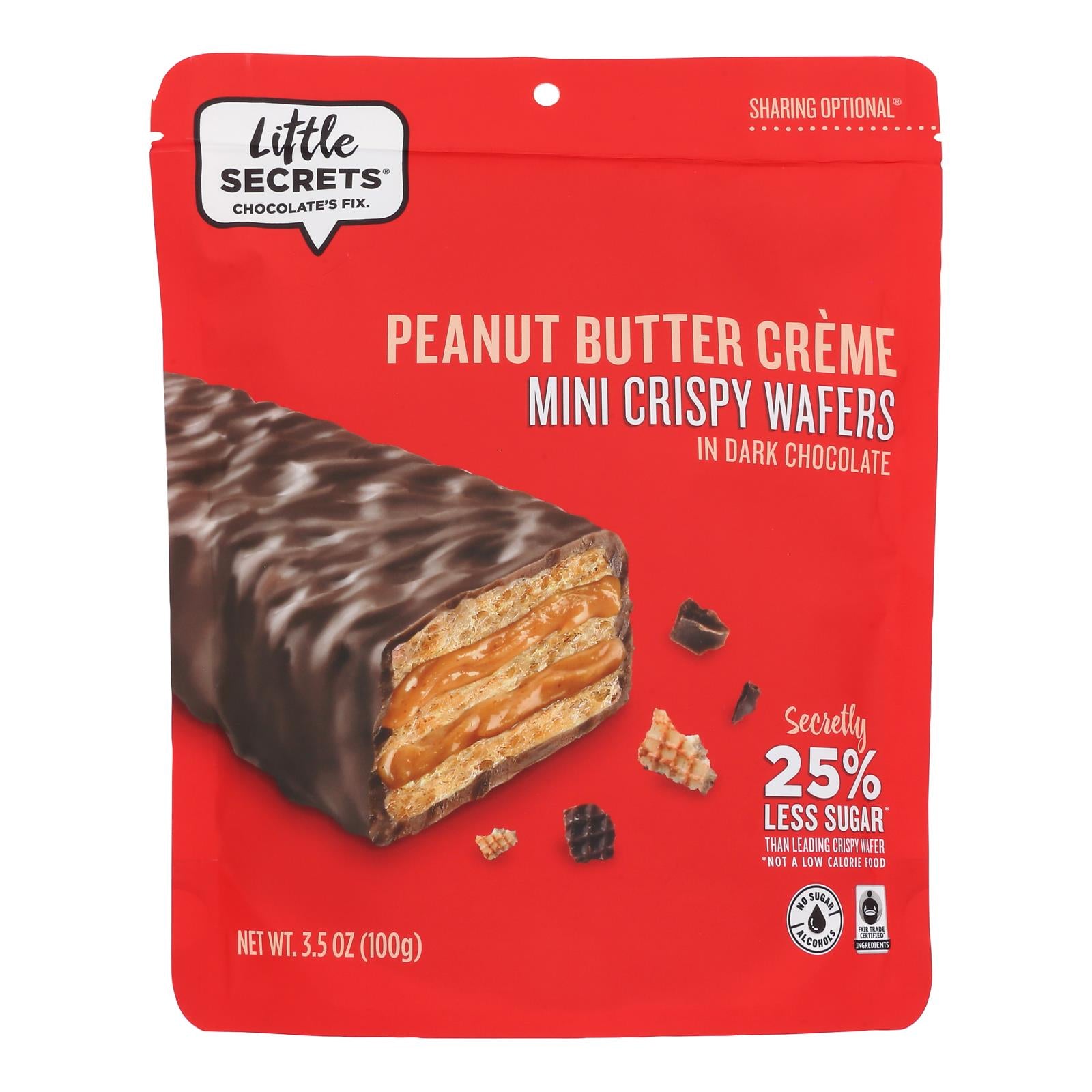 Little Secrets - Crispy Wafrs Dark Chocolate Pb - Case Of 6-3.5 Oz