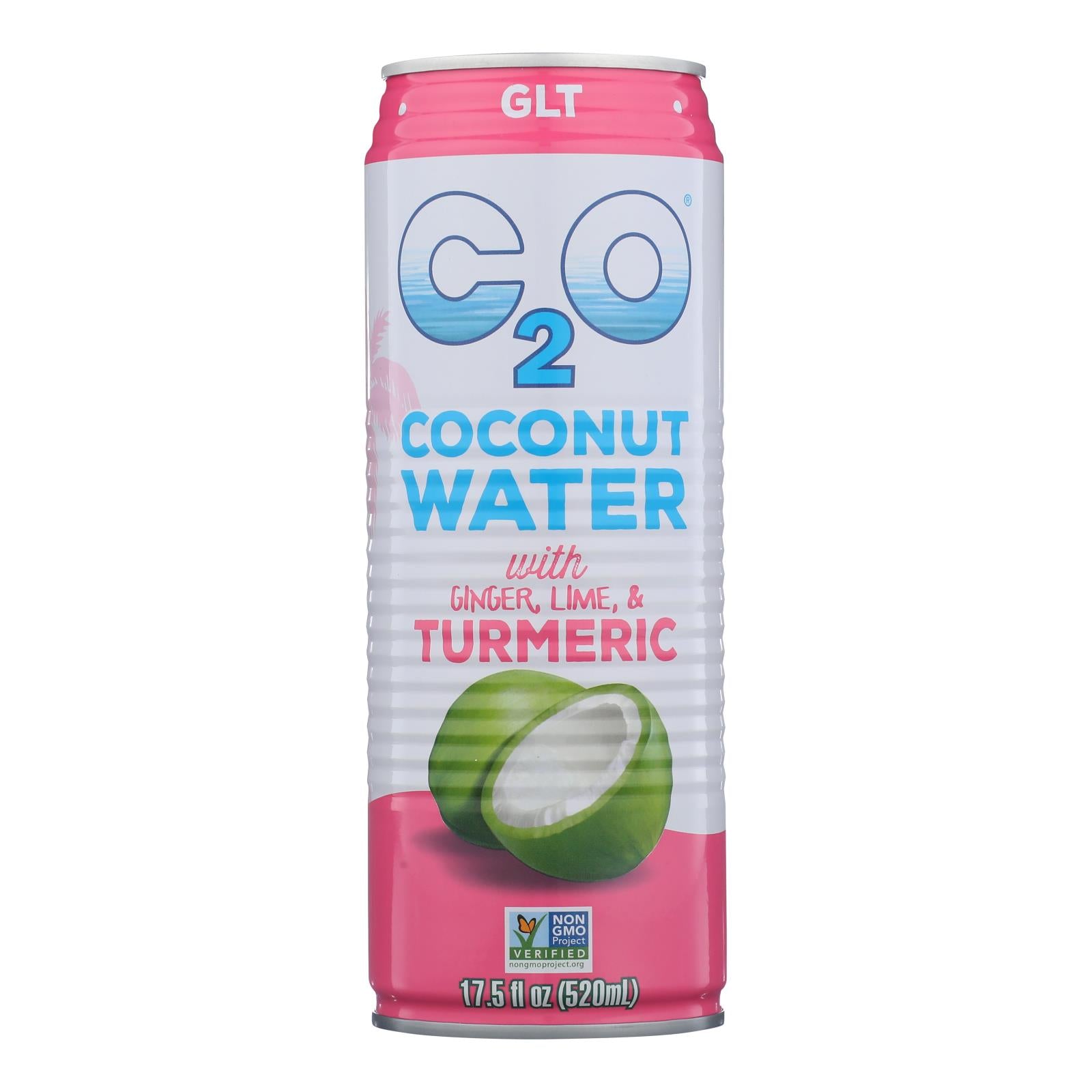 C2o - Pure Coconut Water - Ginger Lime And Tumeric - Case Of 12 - 17.5 Fl Oz.