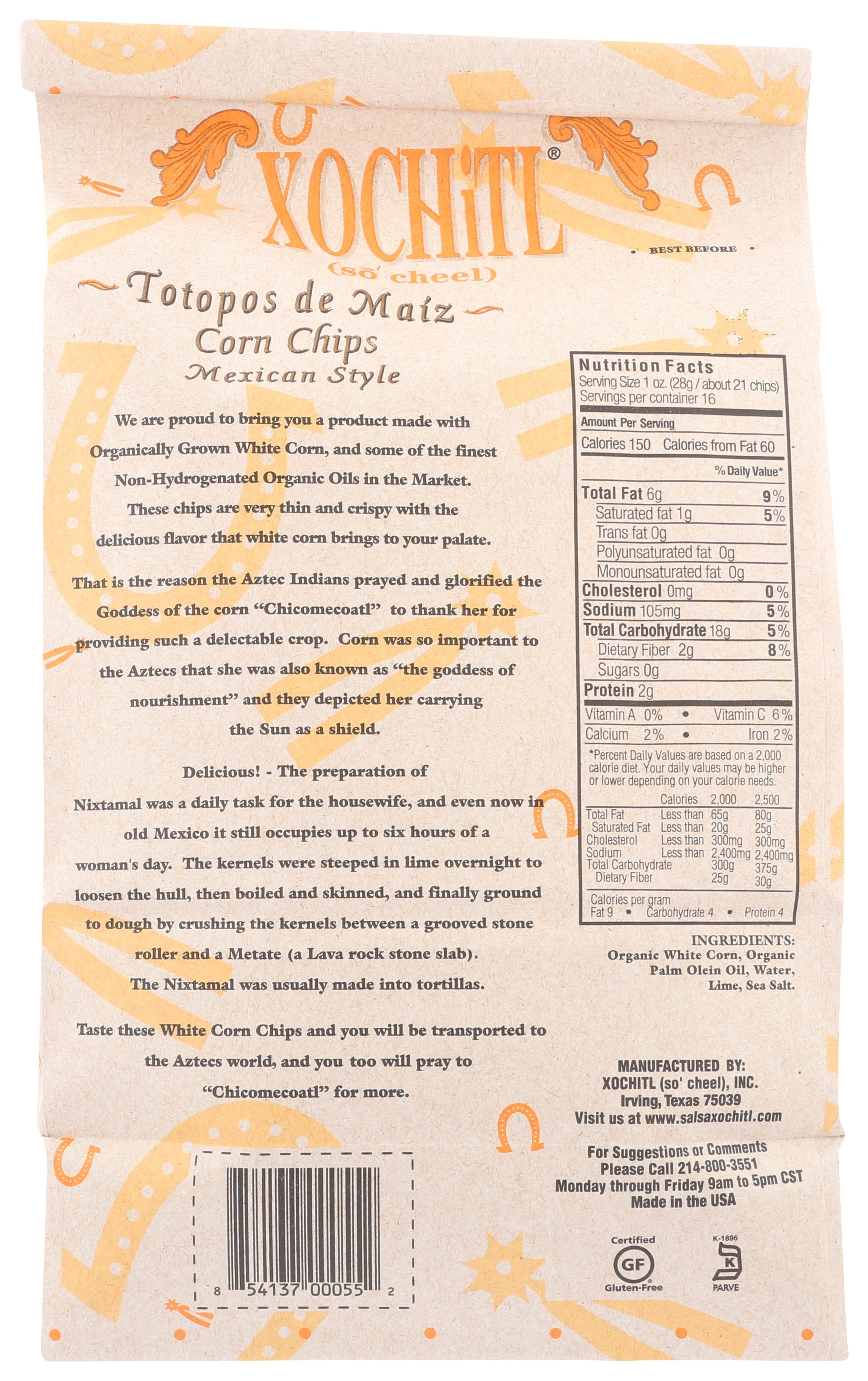 XOCHITL CHIP CORN WHITE ORG - Case of 9