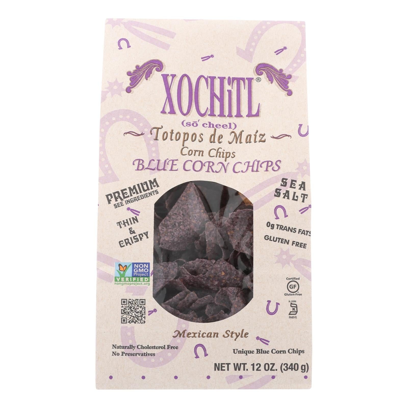 Xochitl Blue Corn Chips - Case Of 10 - 12 Oz