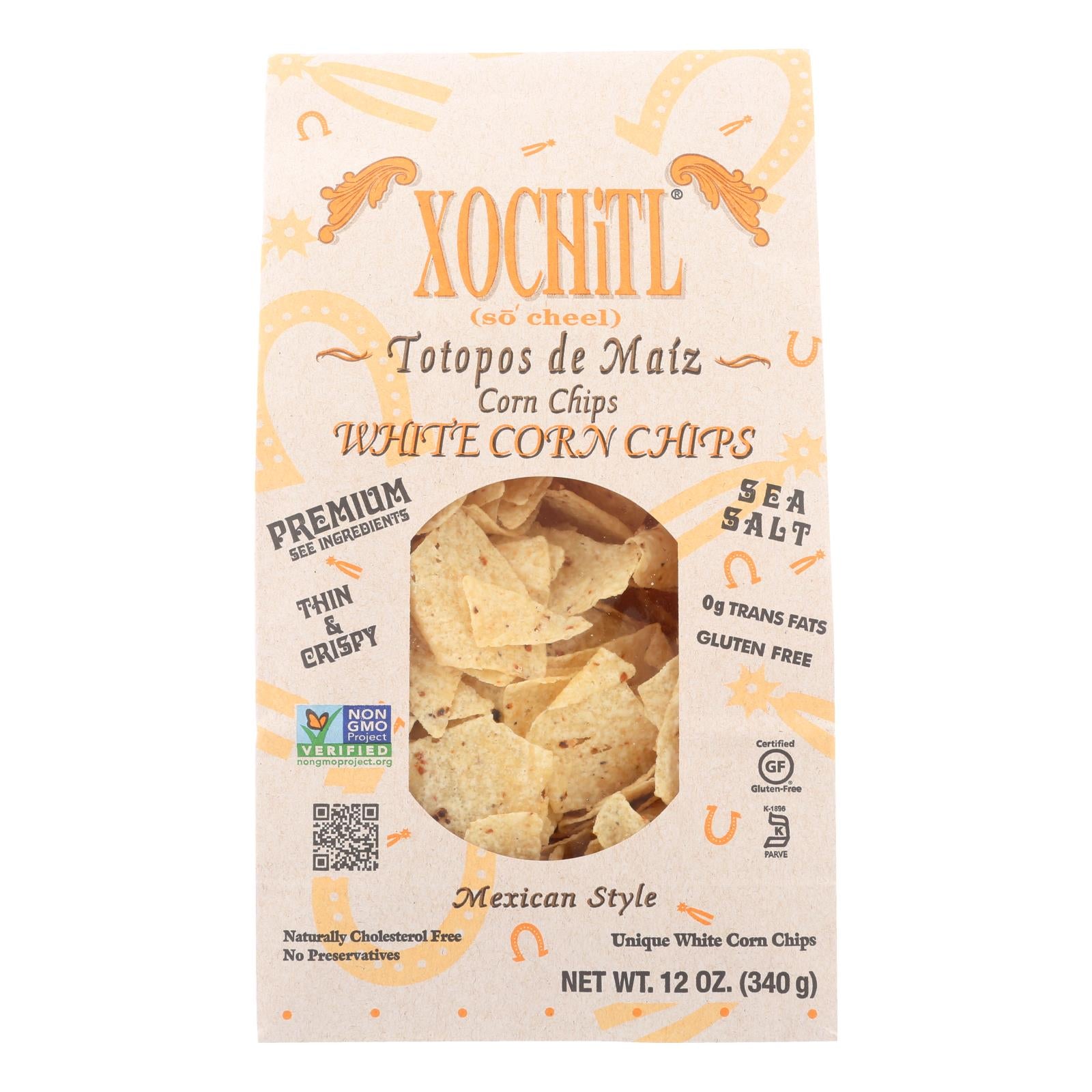 Xochitl Mexican Style Unique White Corn Chips - Case Of 10 - 12 Oz