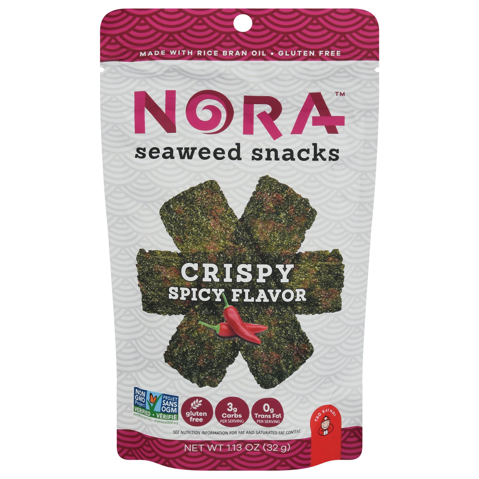Nora Snacks - Seaweed Crispy Spicy - CS of 12-1.13 OZ
