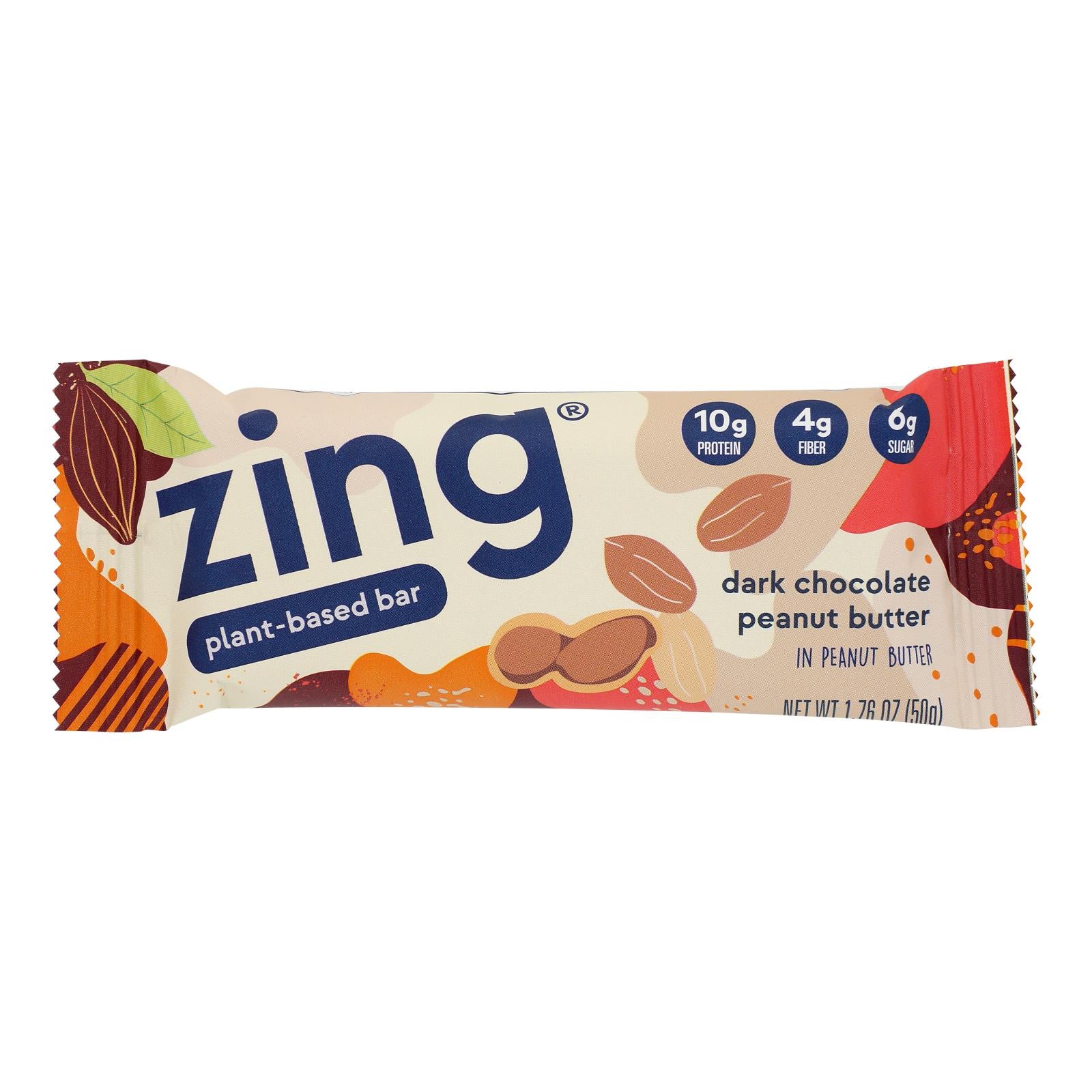 Zing Bars - Nutrition Bar - Chocolate Peanut Butter - 1.76 oz Bars - Case of 12