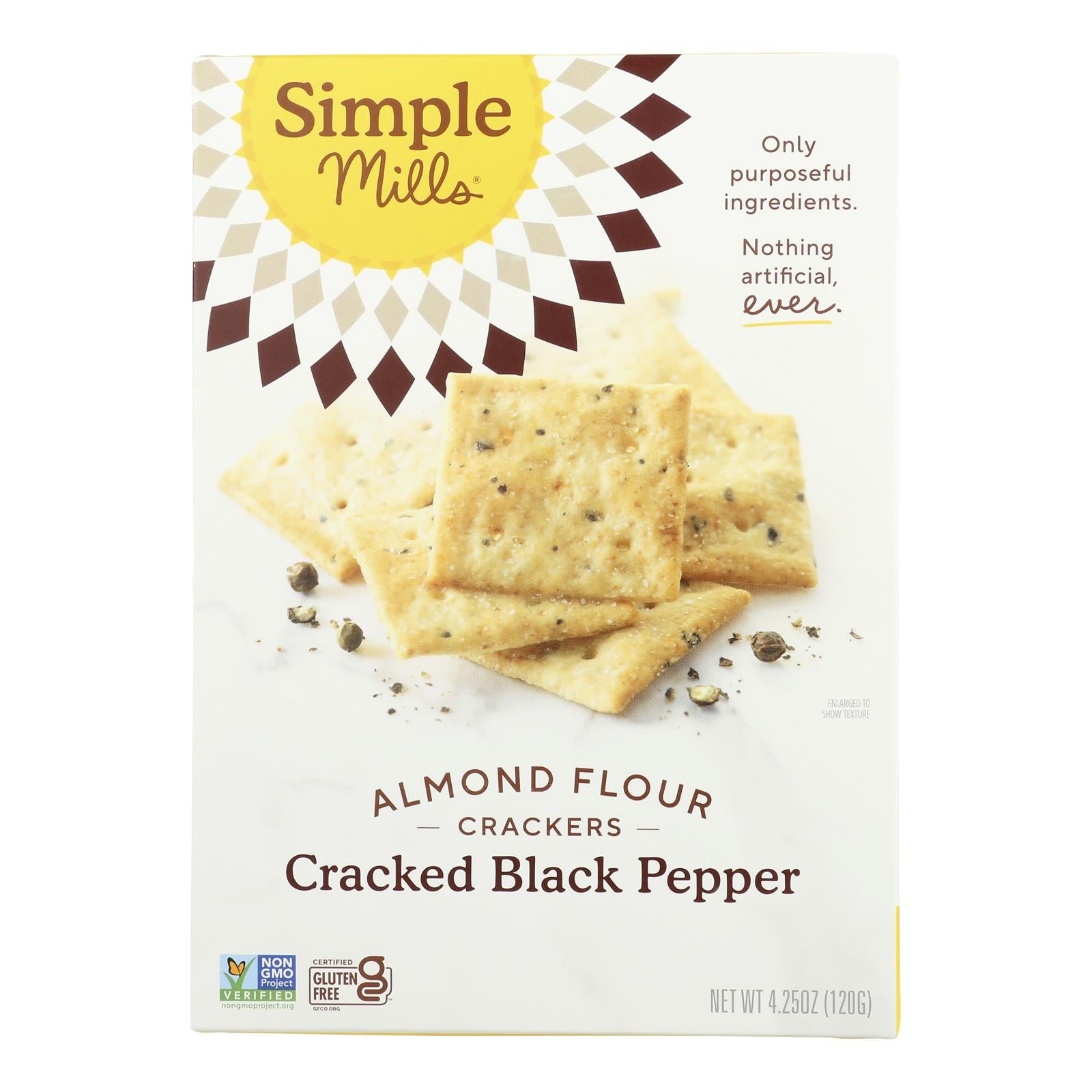 Simple Mills Cracked Black Pepper Almond Flour - Case Of 6 - 4.25 Oz