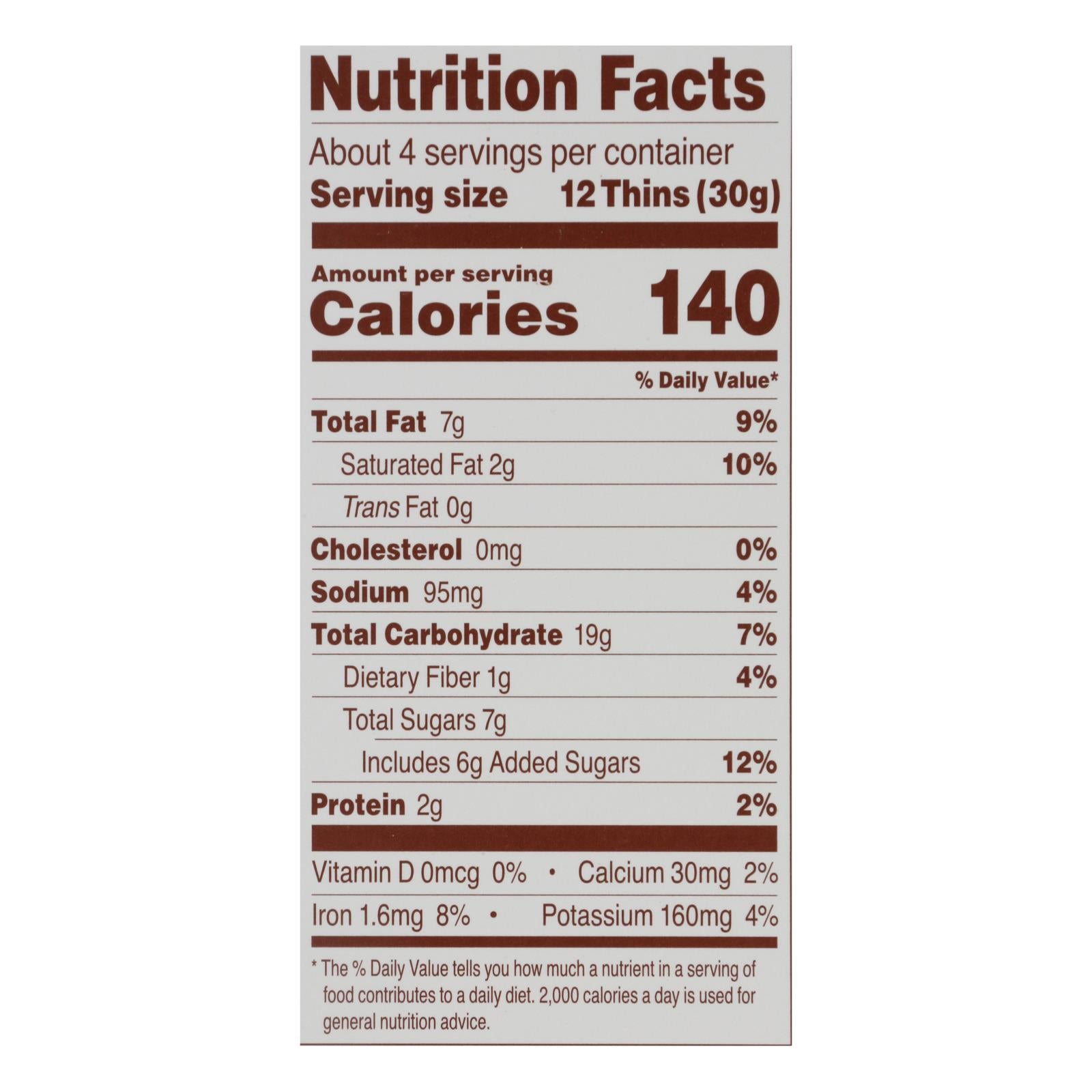 Simple Mills - Sweet Thins Chocolate Brownie - Case of 6-4.25 OZ