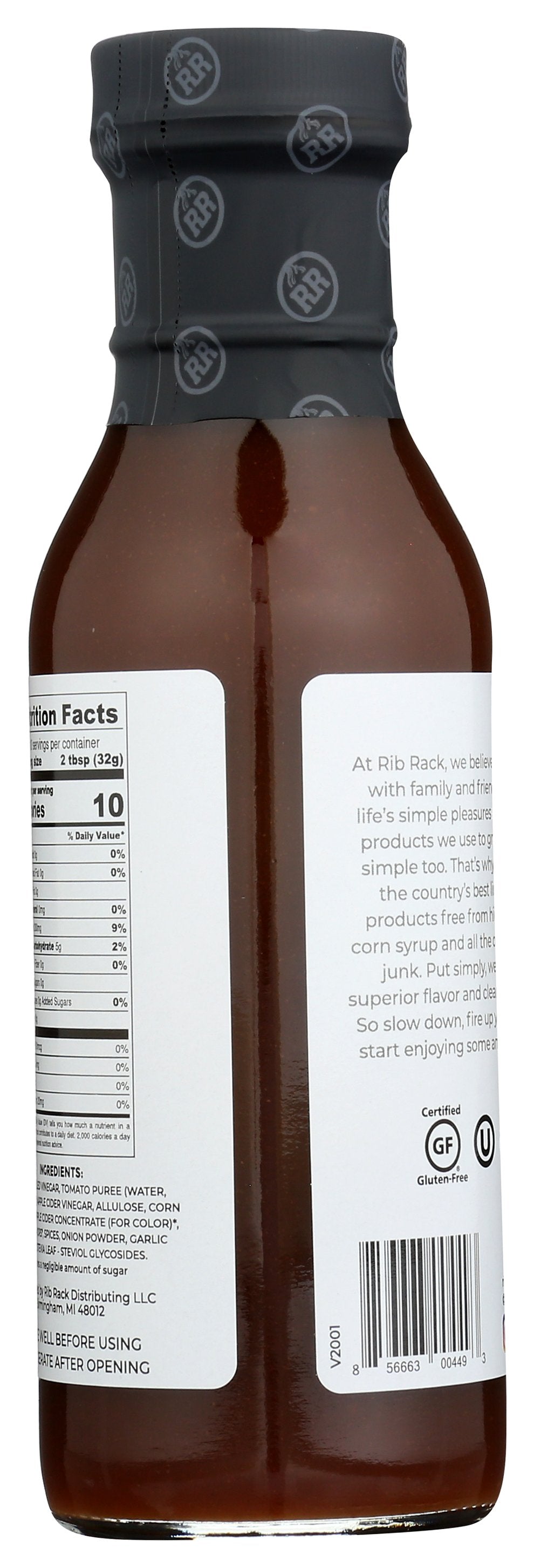 RIB RACK SAUCE BBQ ORIGINAL SF - Case of 6
