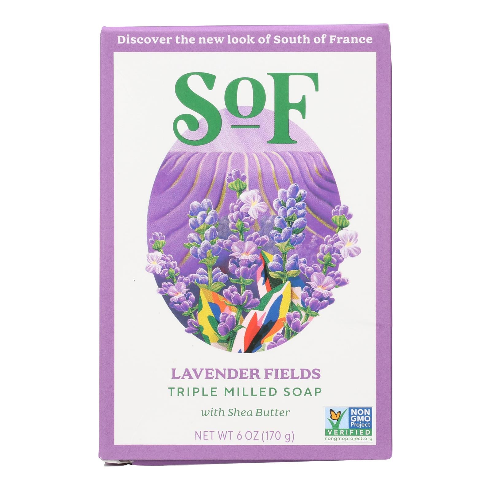 South Of France Bar Soap - Lavender Fields - 6 Oz - 1 Each