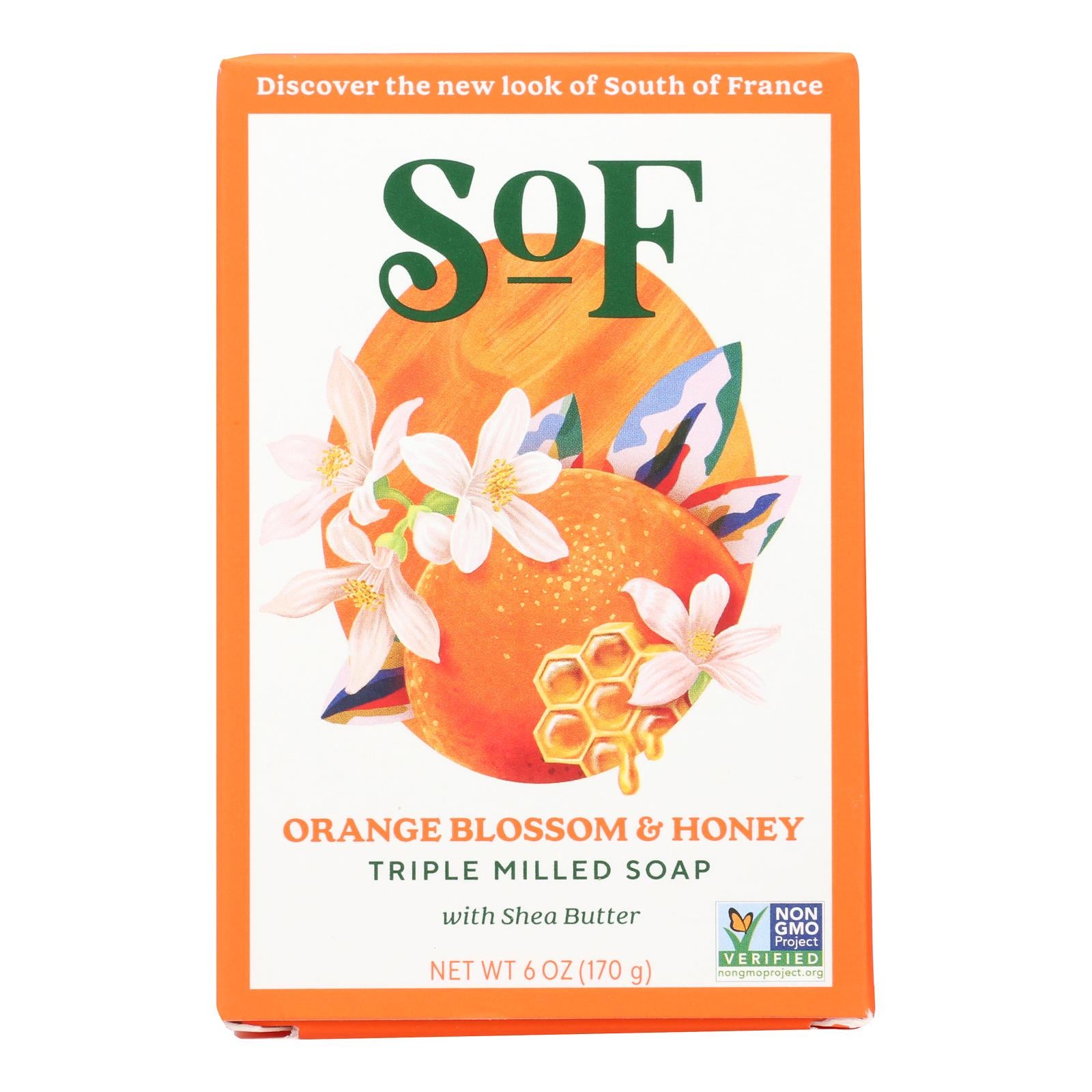 South Of France Bar Soap - Orange Blossom Honey - 6 Oz - 1 Each