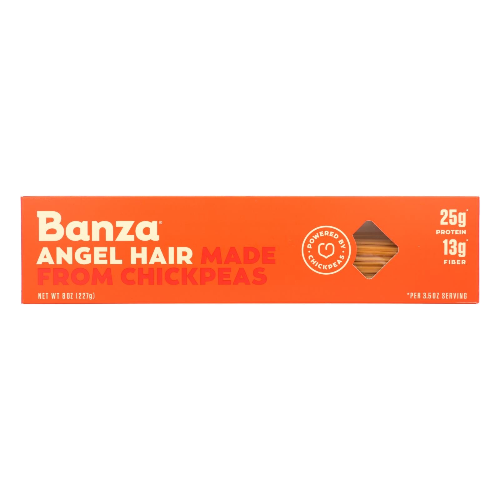 Banza Angel Hair Chickpea Pasta - Case of 12 - 8 OZ
