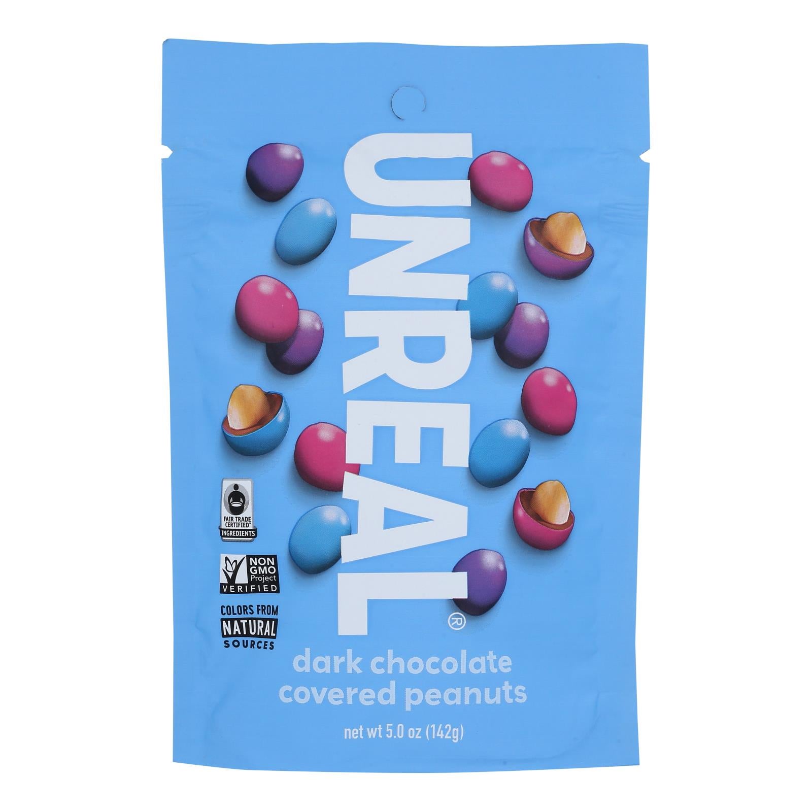 Unreal Dark Chocolate Peanut Gems - Case of 6 - 5 OZ