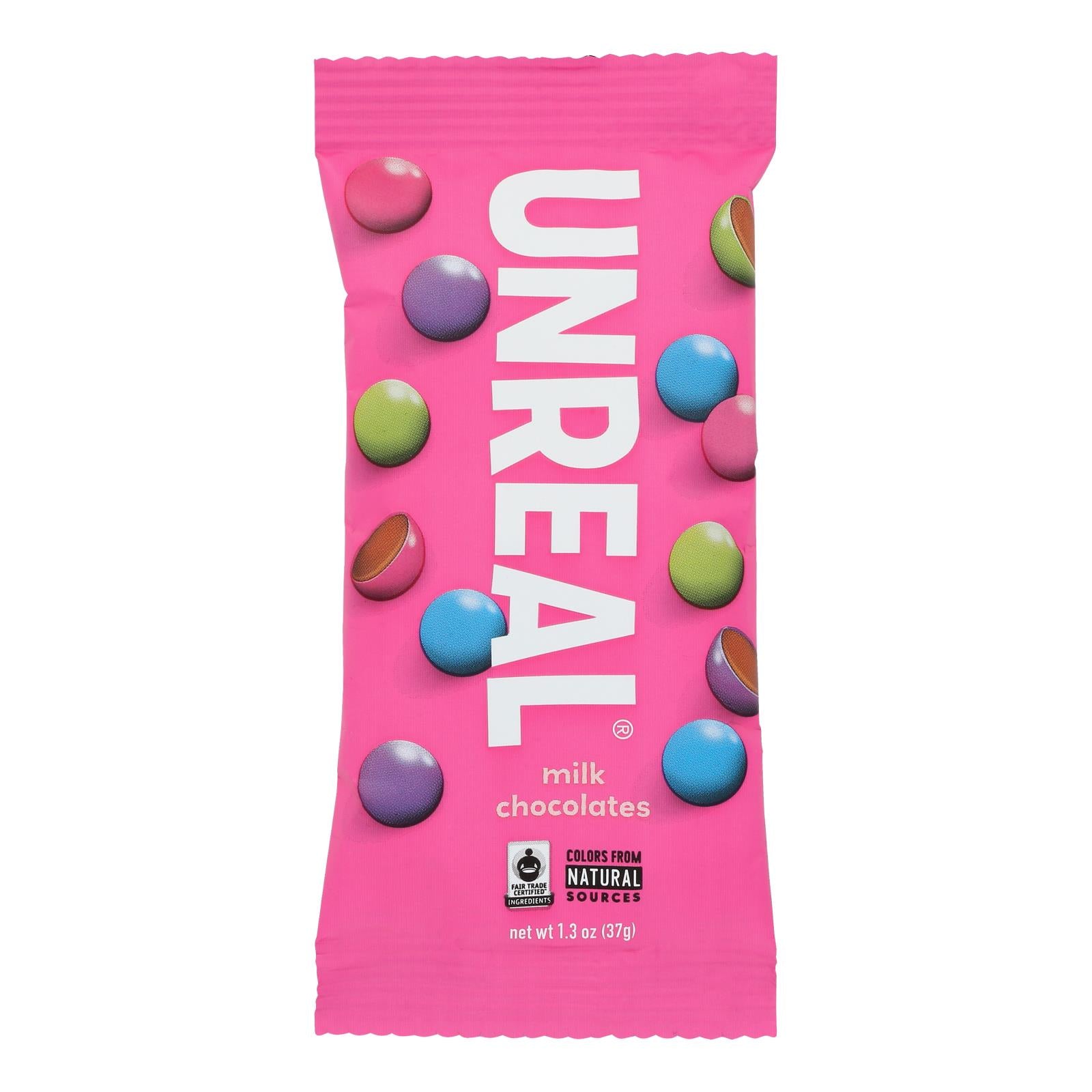 Unreal - Chocolate Gems Milk Chocolate - Case of 12 - 1.3 OZ