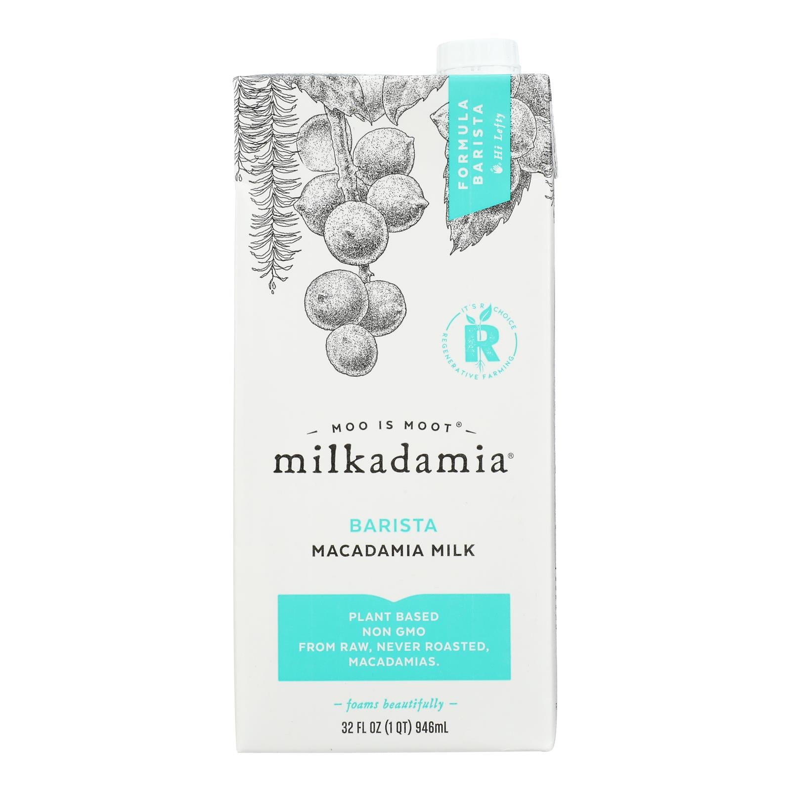 Milkadamia Macadamia Milk In Latte Da Barista - Case Of 6 - 32 Fz