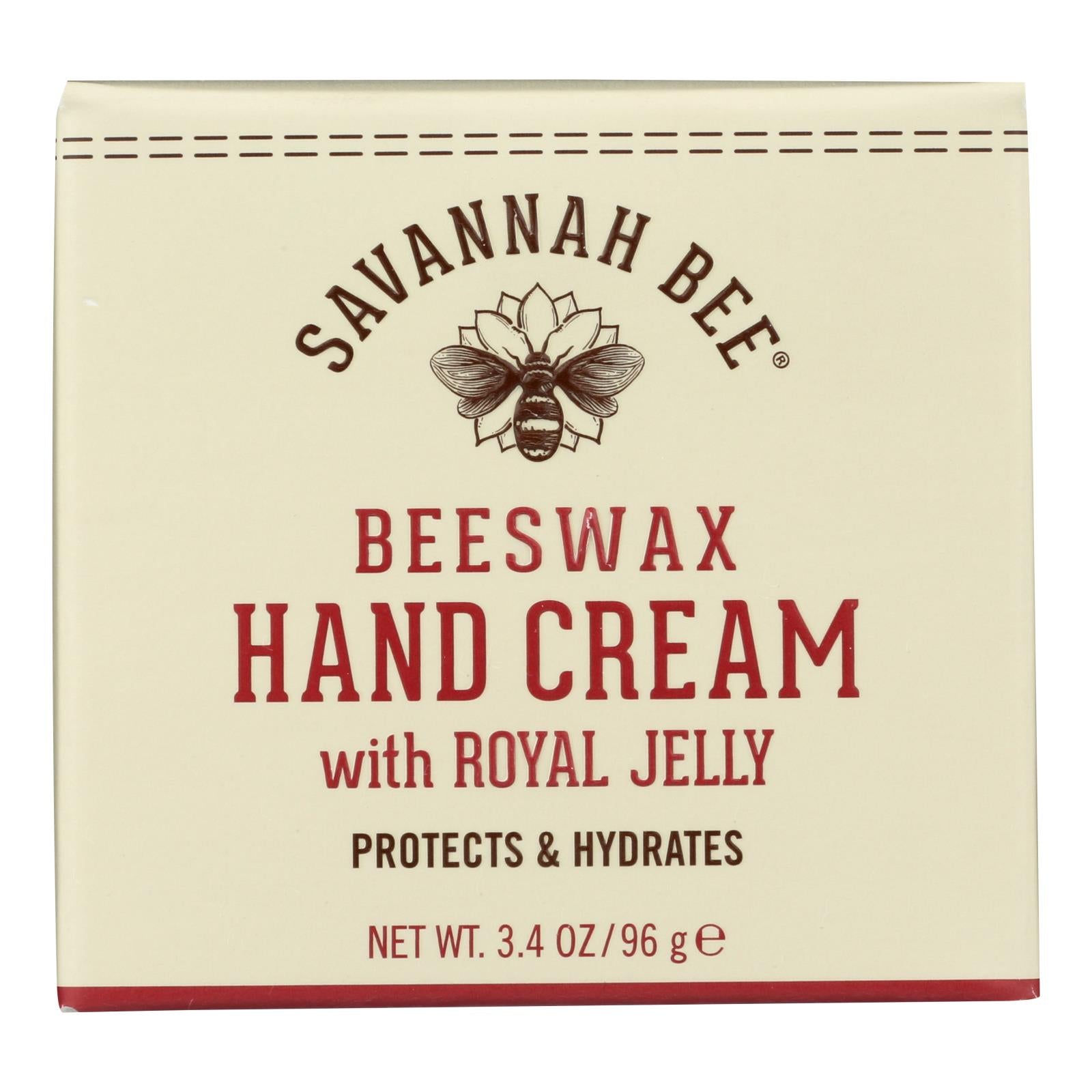 Savannah Bee Hand Cream - Beeswax - Case of 6 - 3.4 fl oz