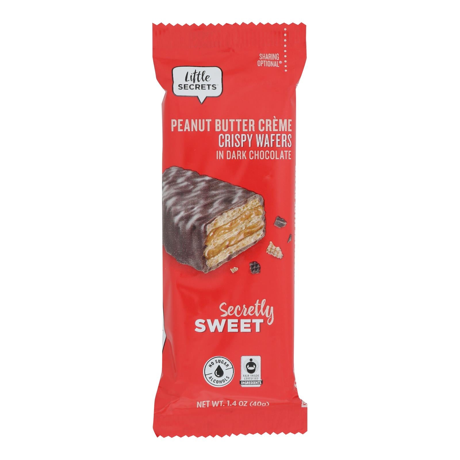 Little Secrets Crispy Wafer - Peanut Butter In Dark Chocolate - Case Of 12 - 1.4 Oz.