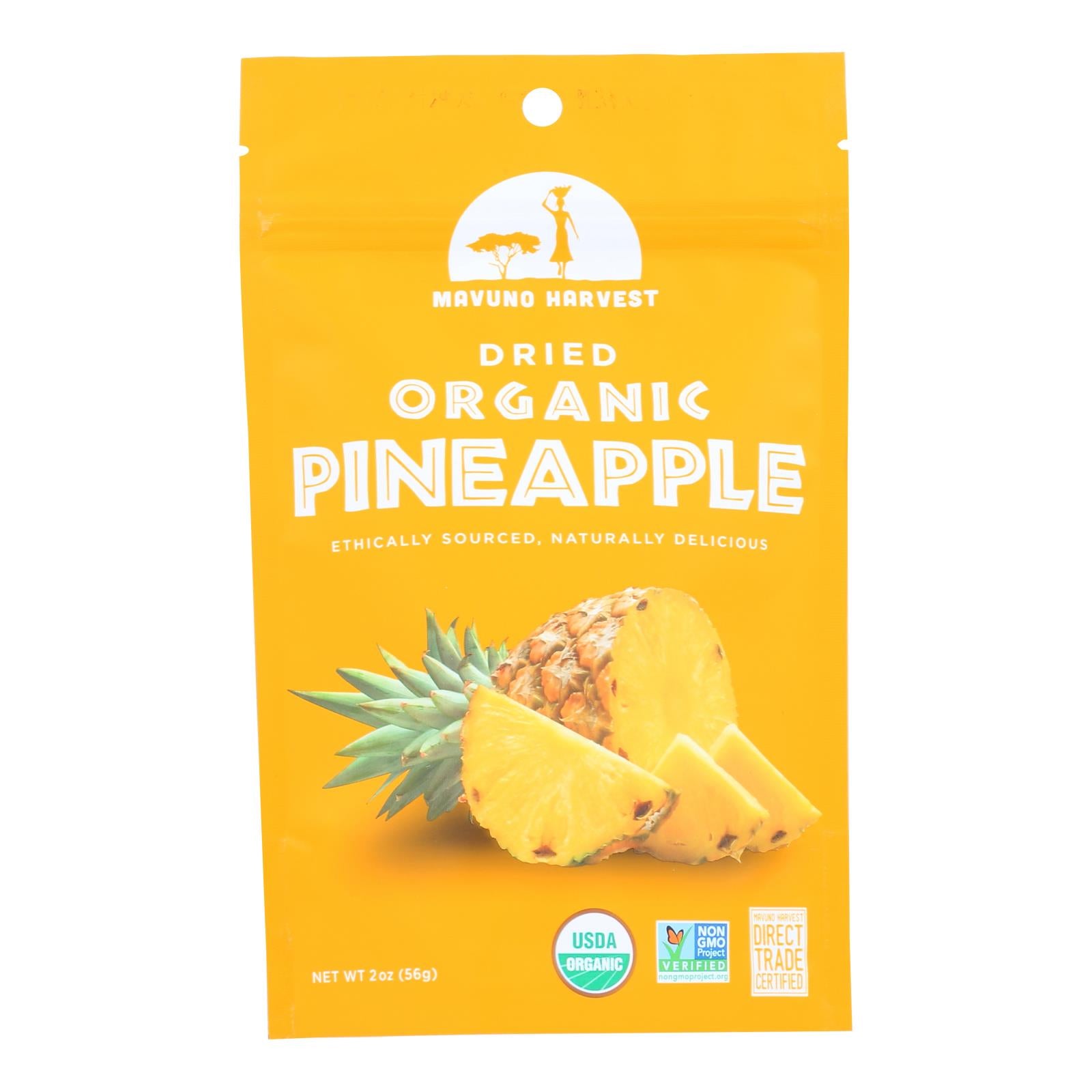 Mavuno Harvest Gluten - Free Dried Pineapple - Case Of 6 - 2 Oz.