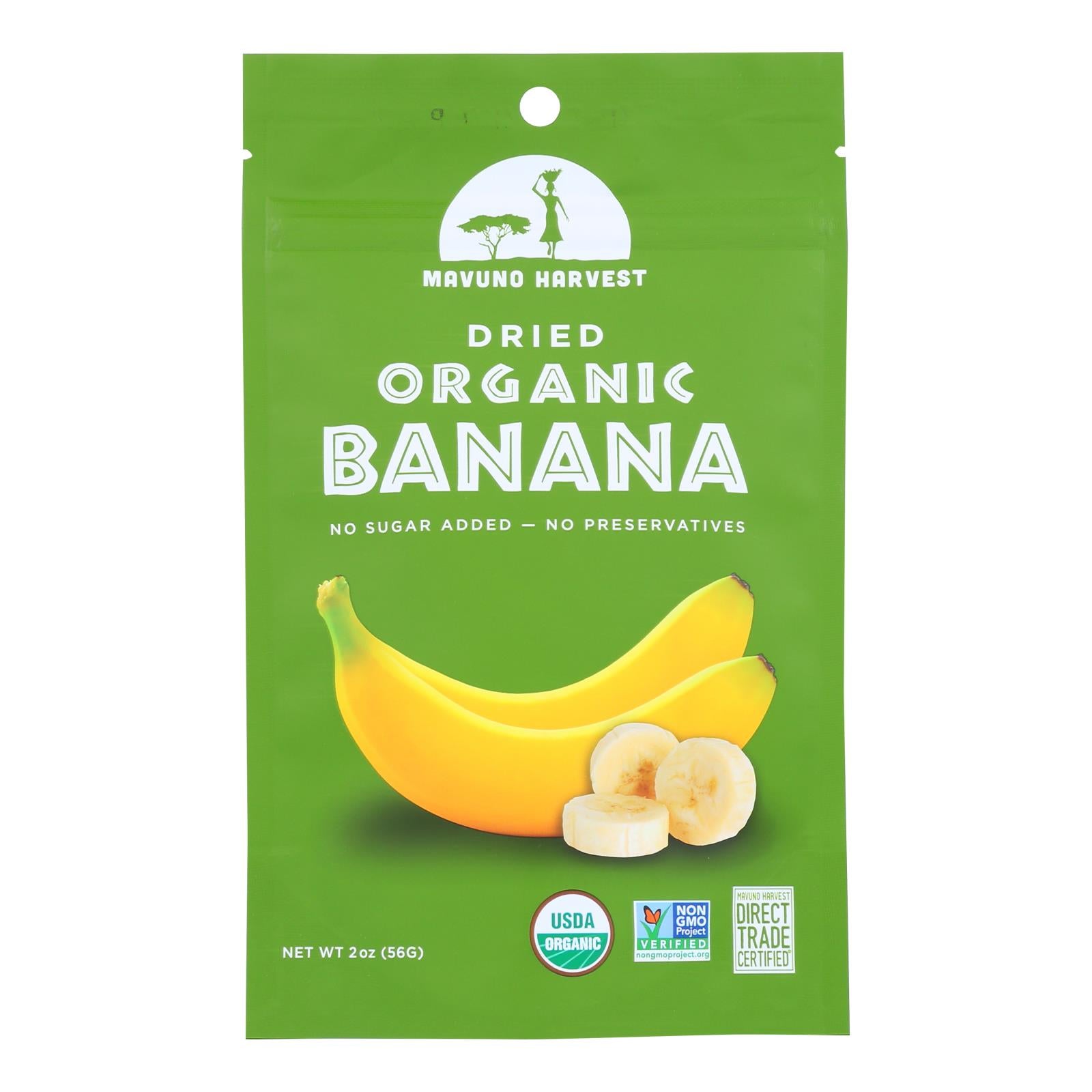 Mavuno Harvest Organic Gluten - Free Dried Banana - Case Of 6 - 2 Oz.