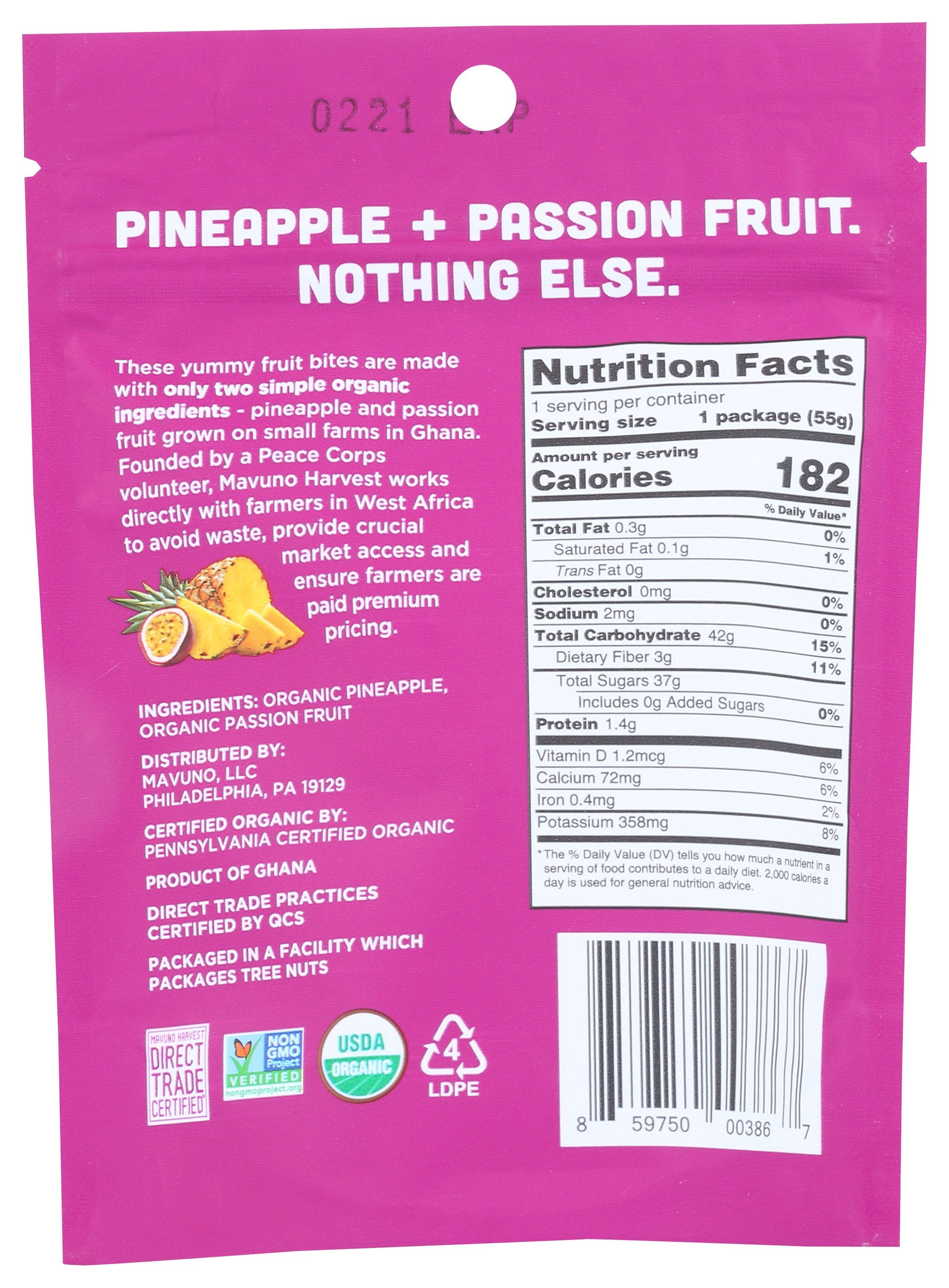 MAVUNO HARVEST BITE FRUIT PNAPLE PSN FRT - Case of 8