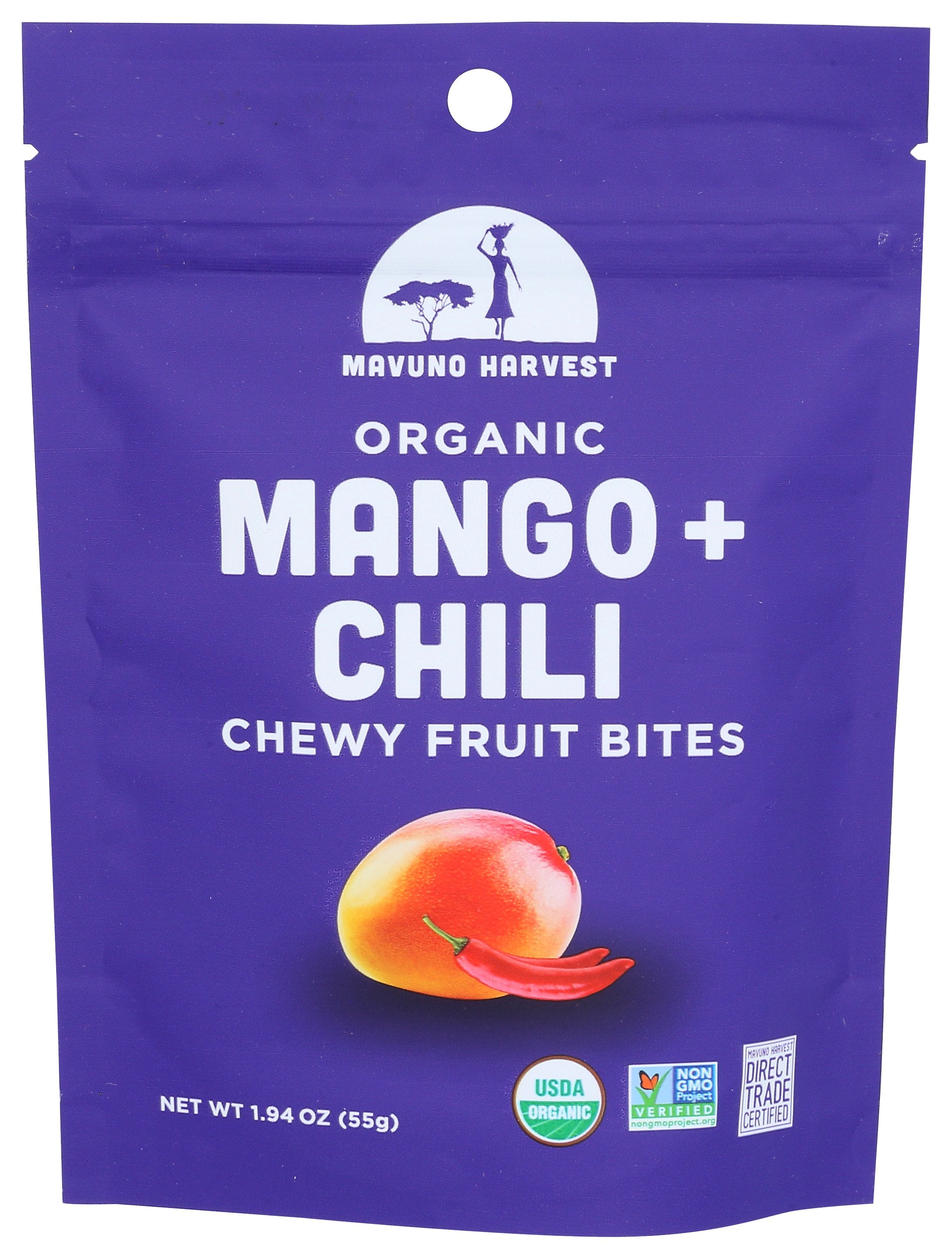 MAVUNO HARVEST FRUIT BITES MANGO CHILI - Case of 8