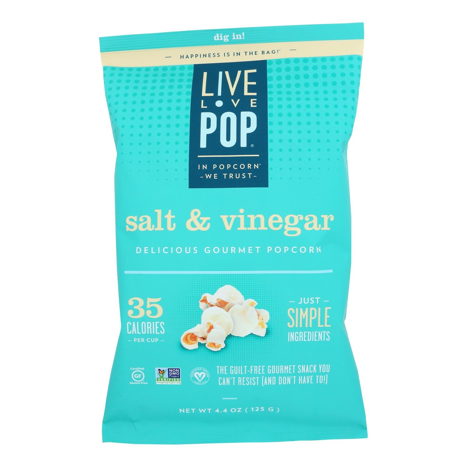 Live Love Pop - Popcorn Salt & Vinegar - Case Of 12 - 4.4 Oz